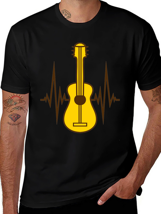Guitar Heartbeat Graphic T-Shirt - Music Lover Tee