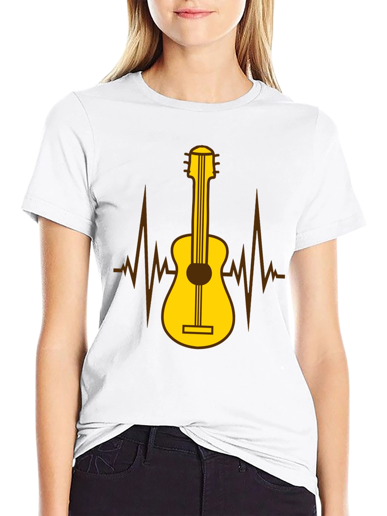 Guitar Heartbeat Graphic T-Shirt - Music Lover Tee