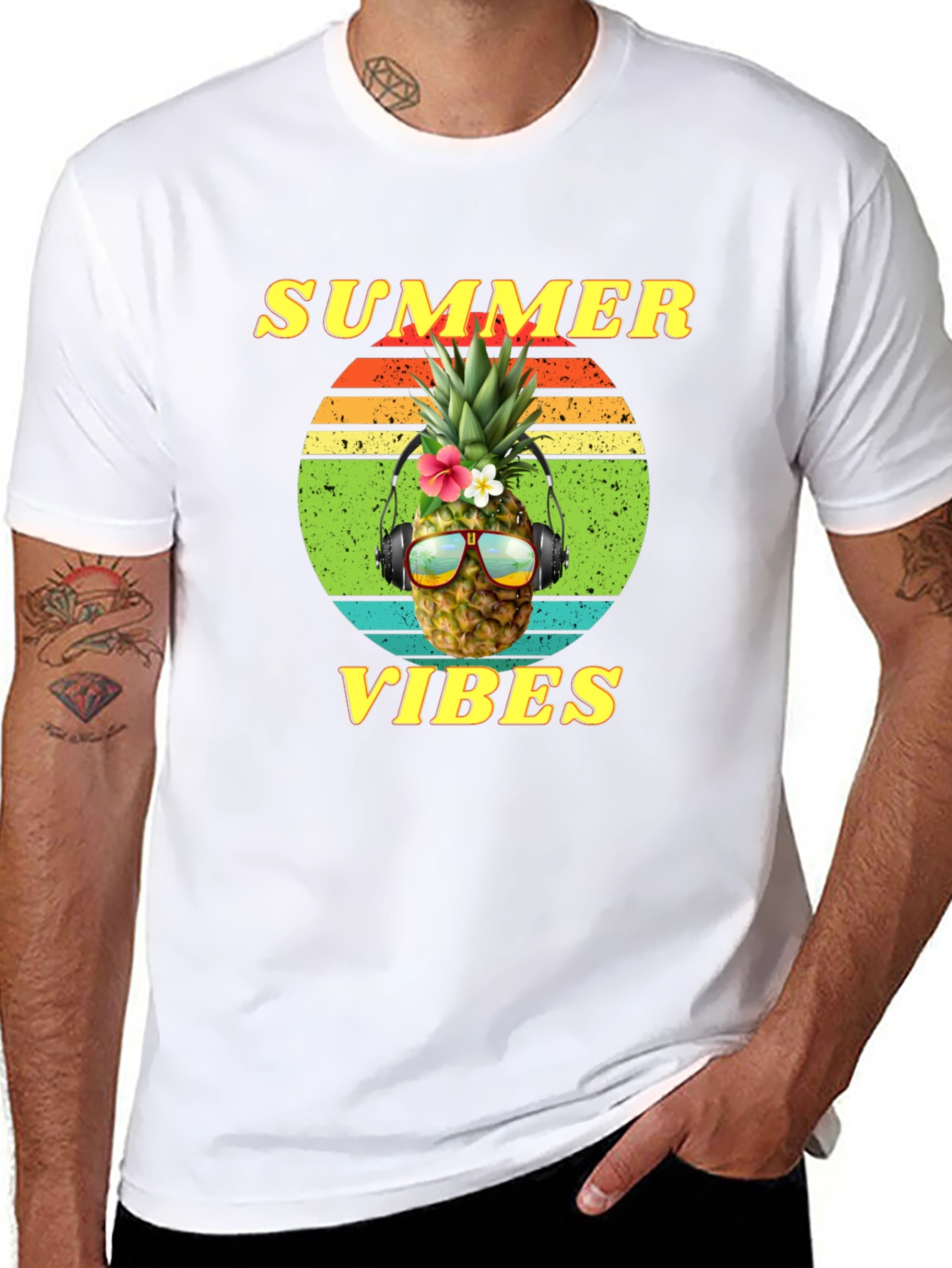 Summer Vibes Pineapple Graphic Tee