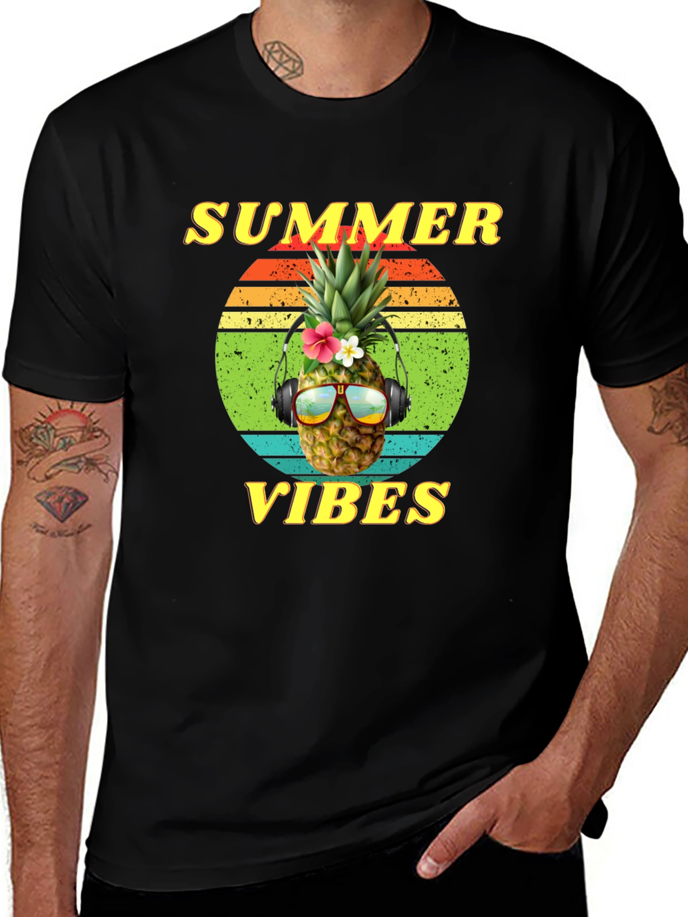 Summer Vibes Pineapple Graphic Tee