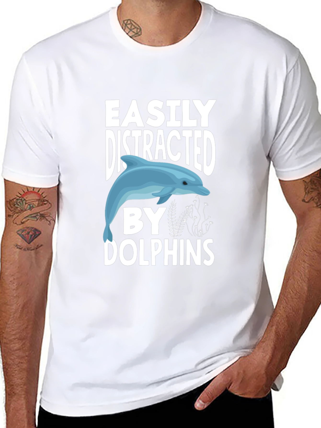 Easily Distracted by Dolphins Graphic Tee