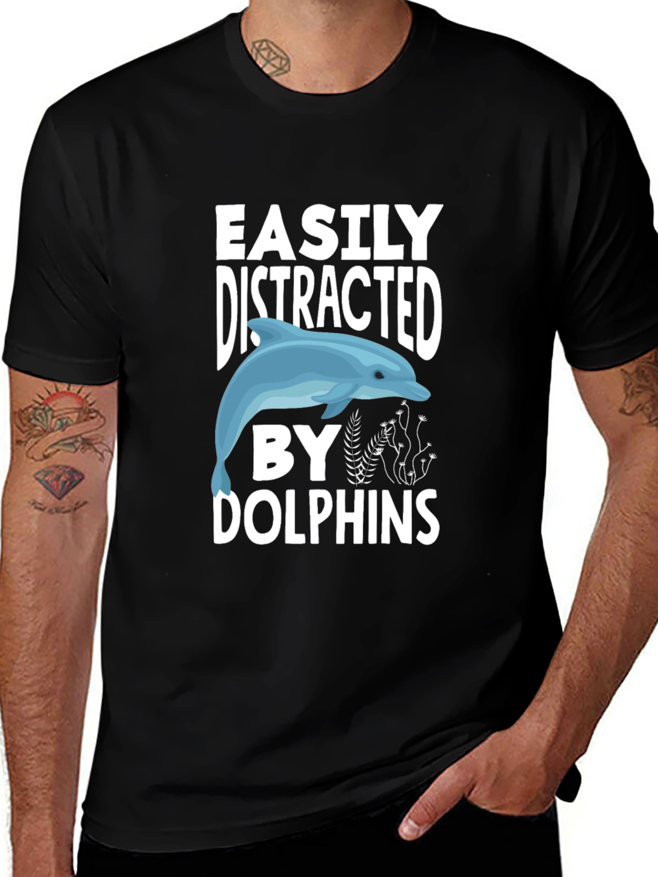 Easily Distracted by Dolphins Graphic Tee