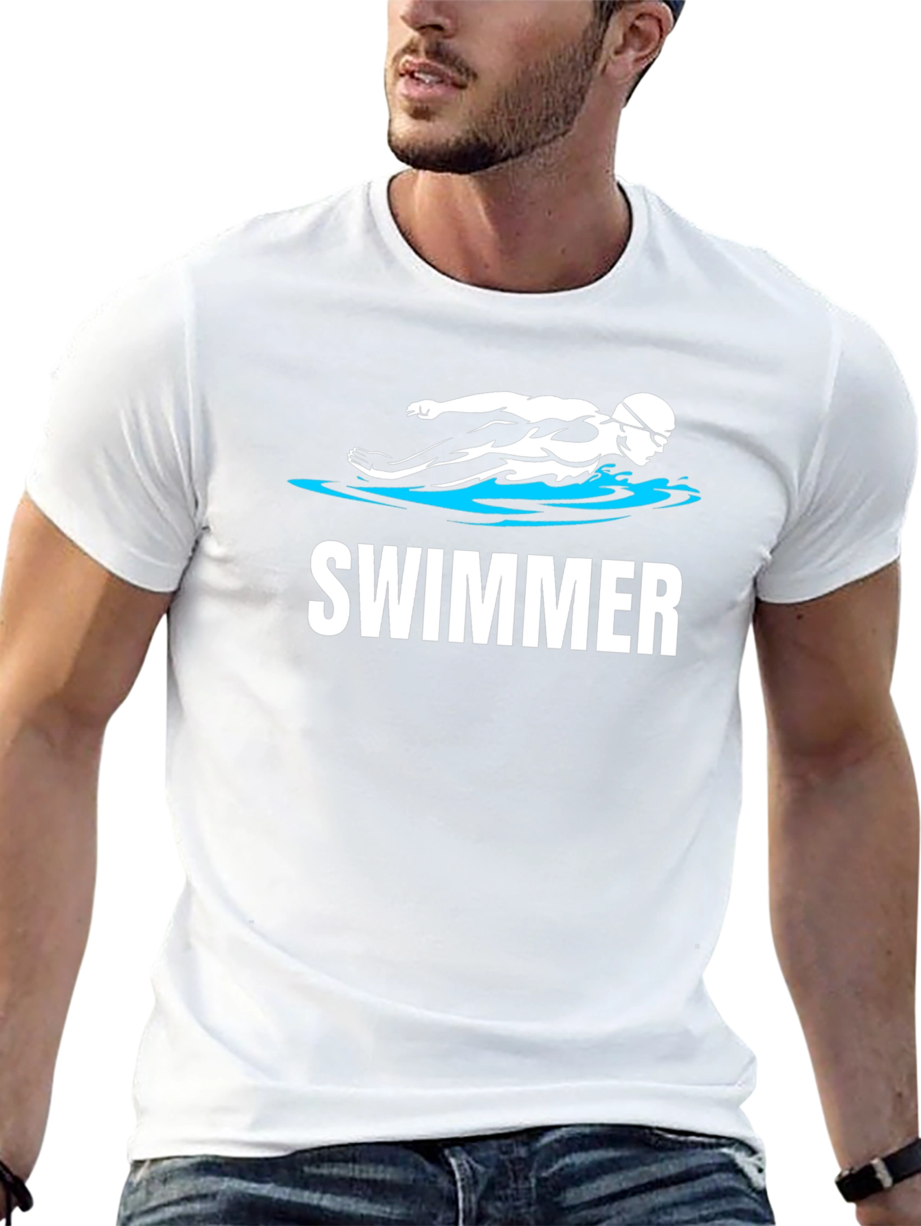 Swimmer Graphic T-Shirt - Black