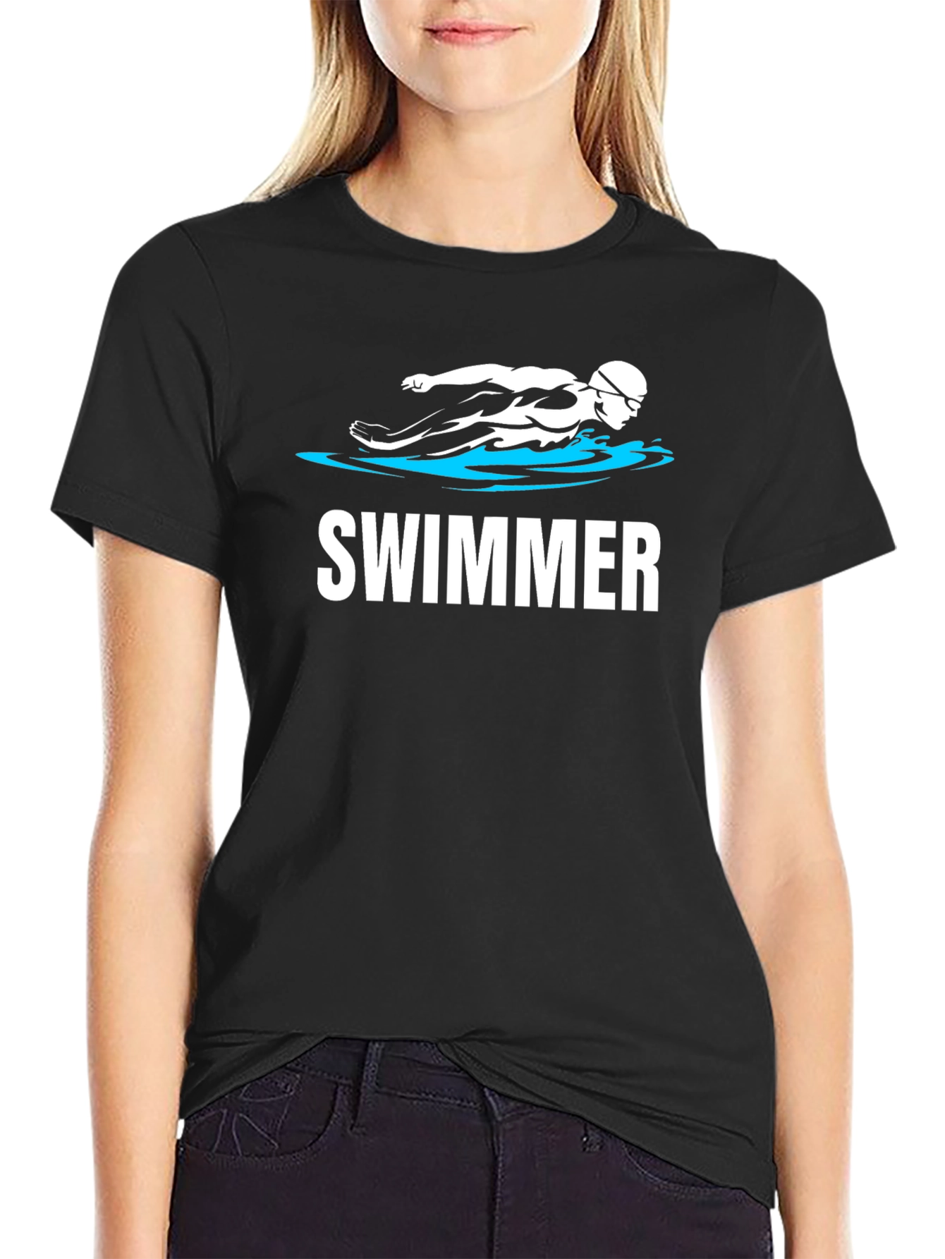 Swimmer Graphic T-Shirt - Black