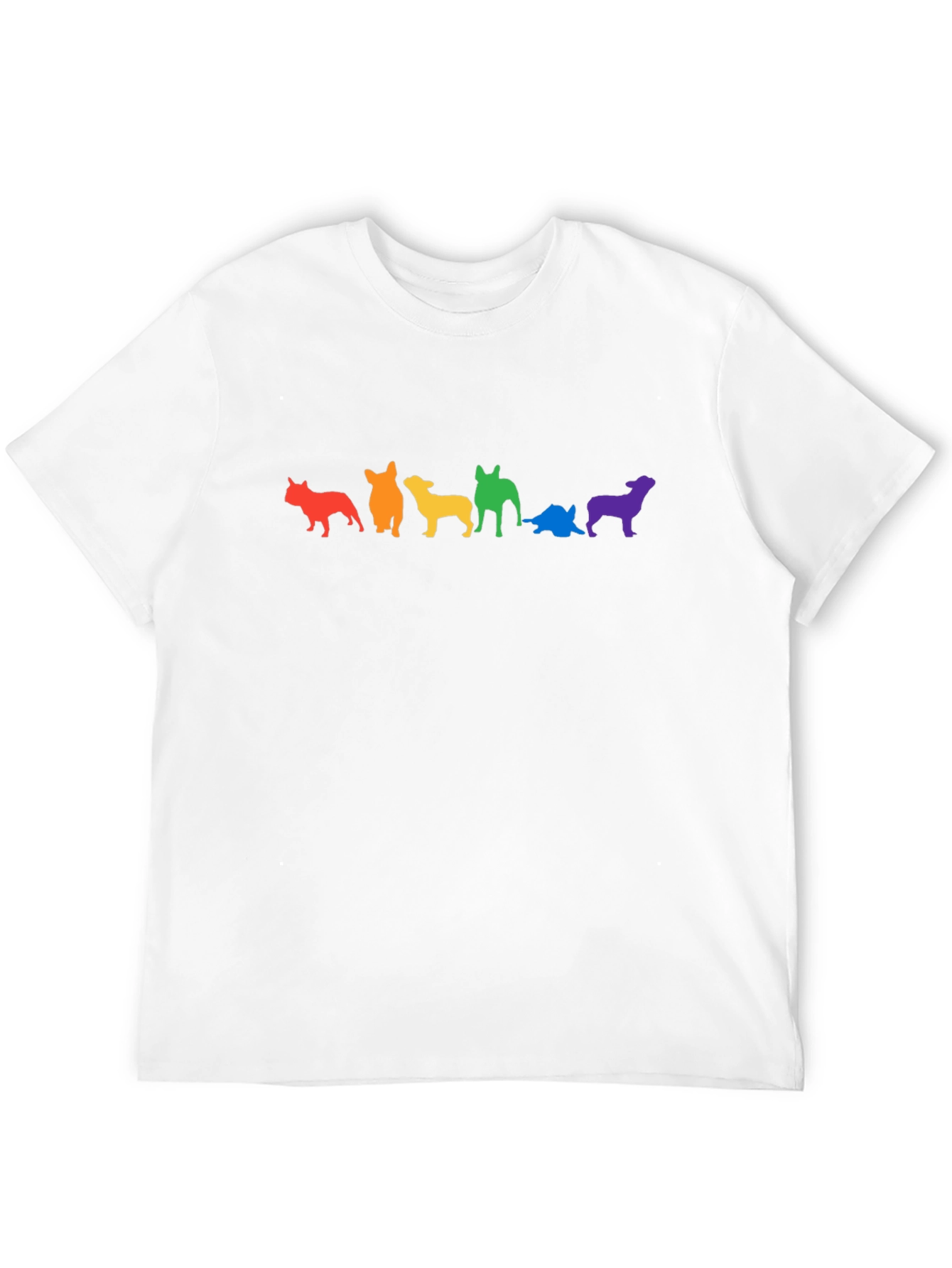 Rainbow Dog Breed Silhouette Graphic Tee