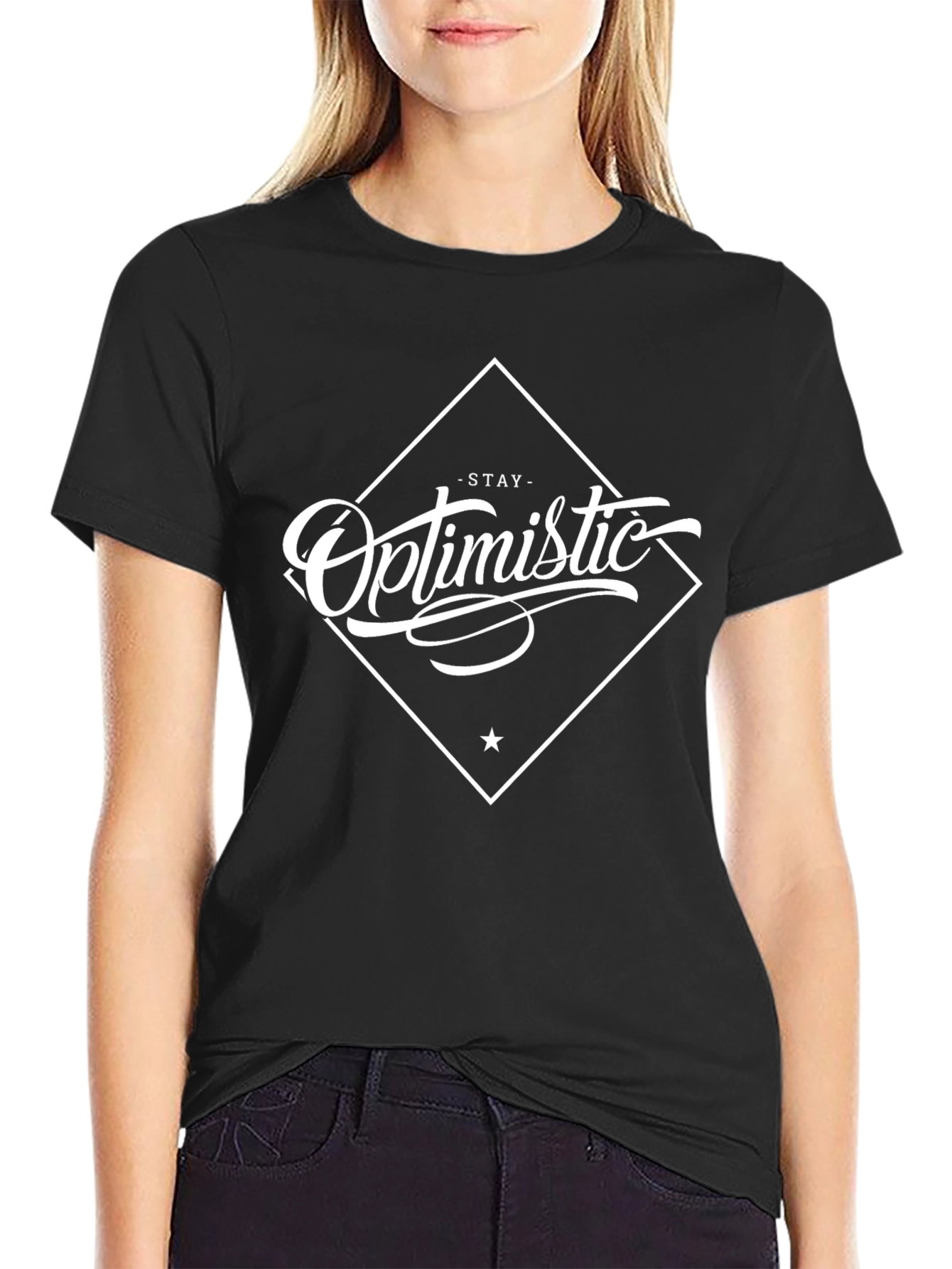 Stay Optimistic Black Graphic Tee