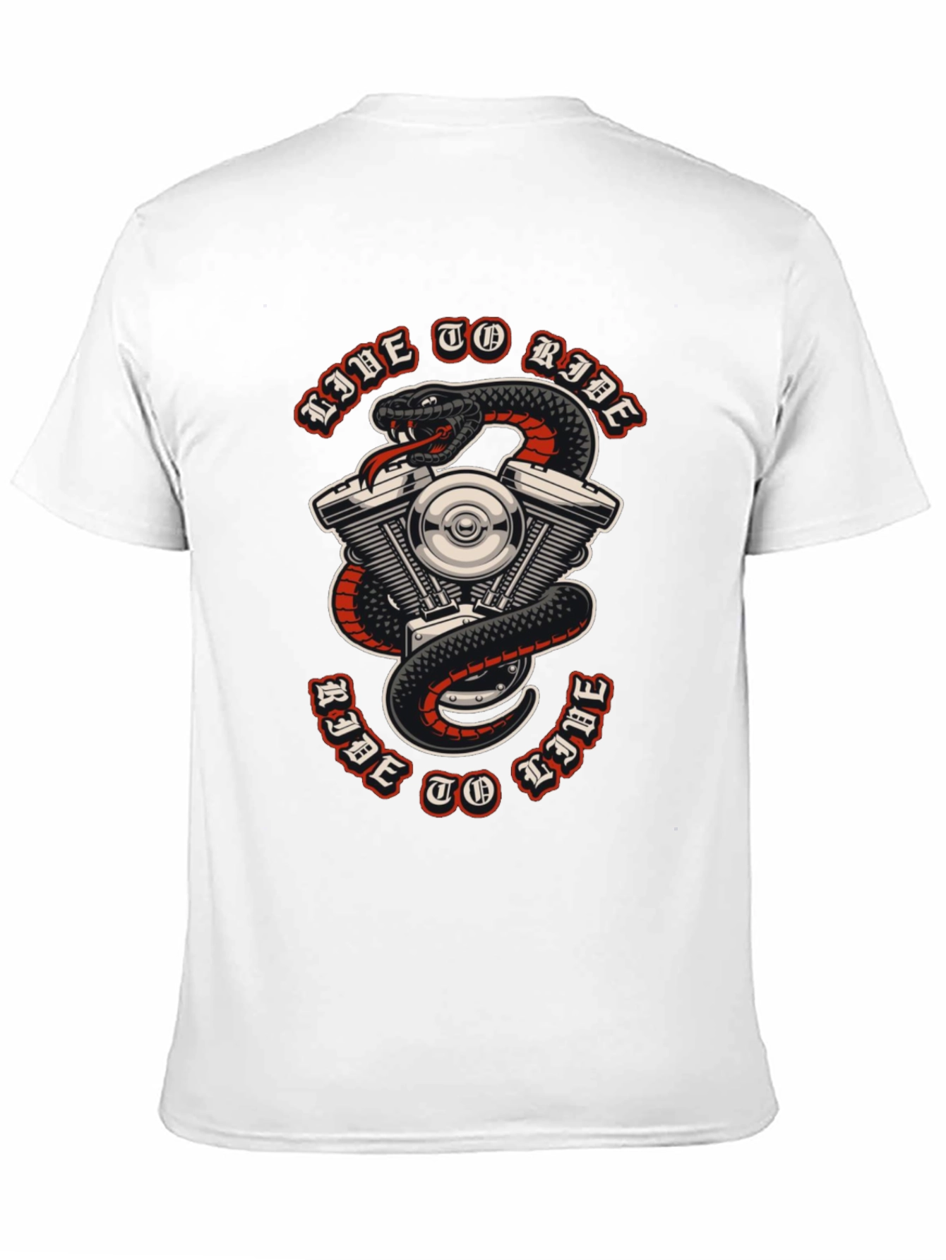 Live To Ride Snake & Engine Graphic Tee