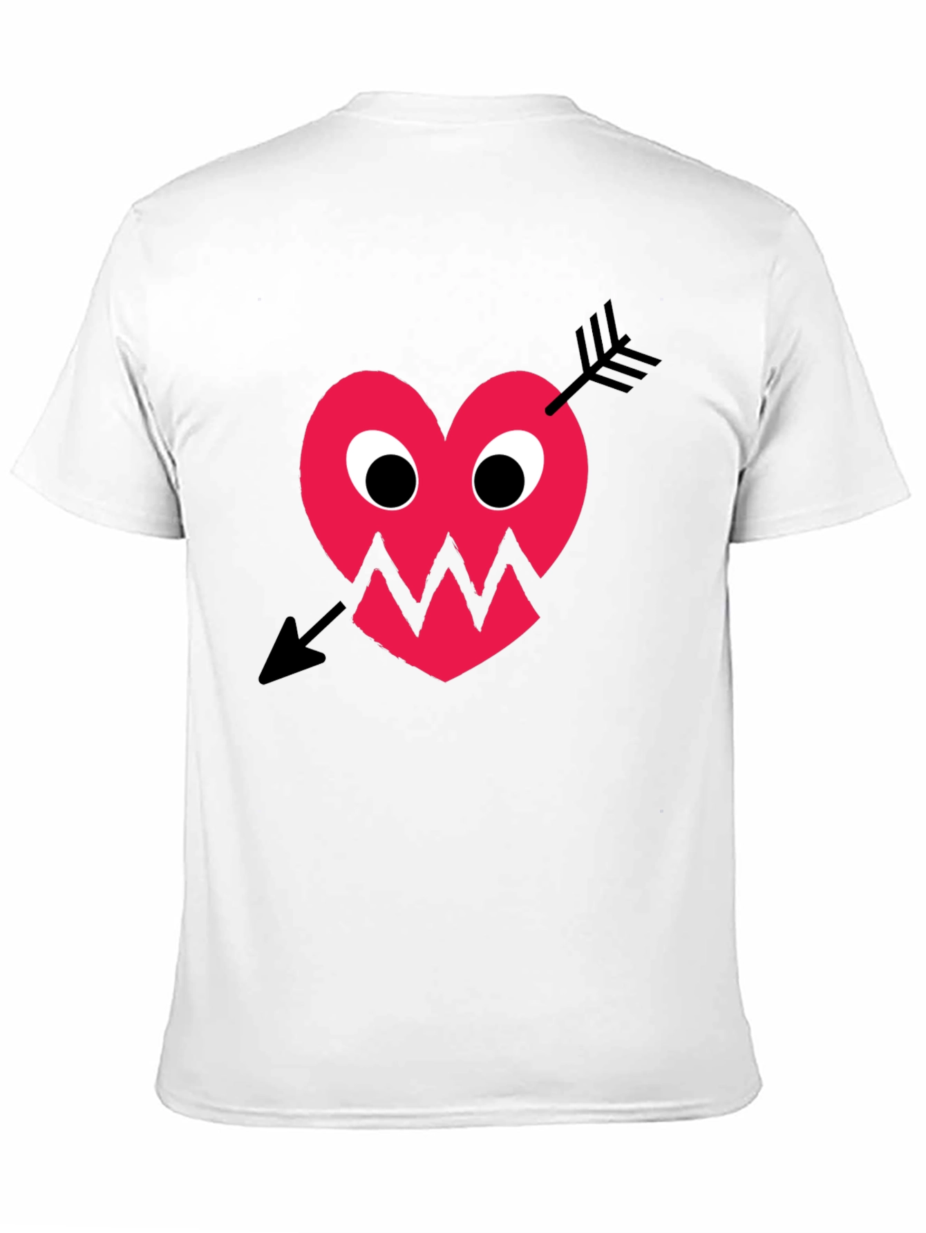Heart Arrow Graphic Tee - Black Cotton T-Shirt