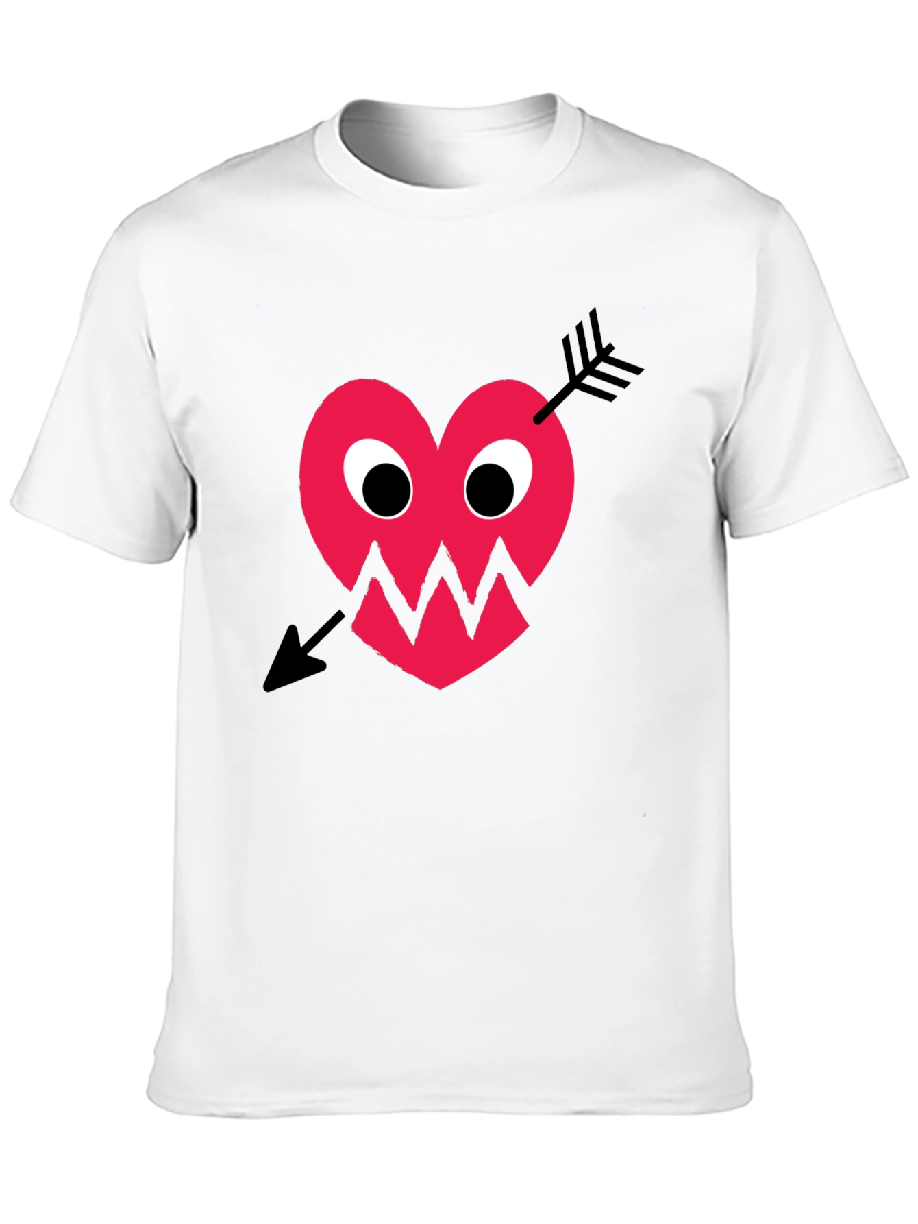 Heart Arrow Graphic Tee - Black Cotton T-Shirt