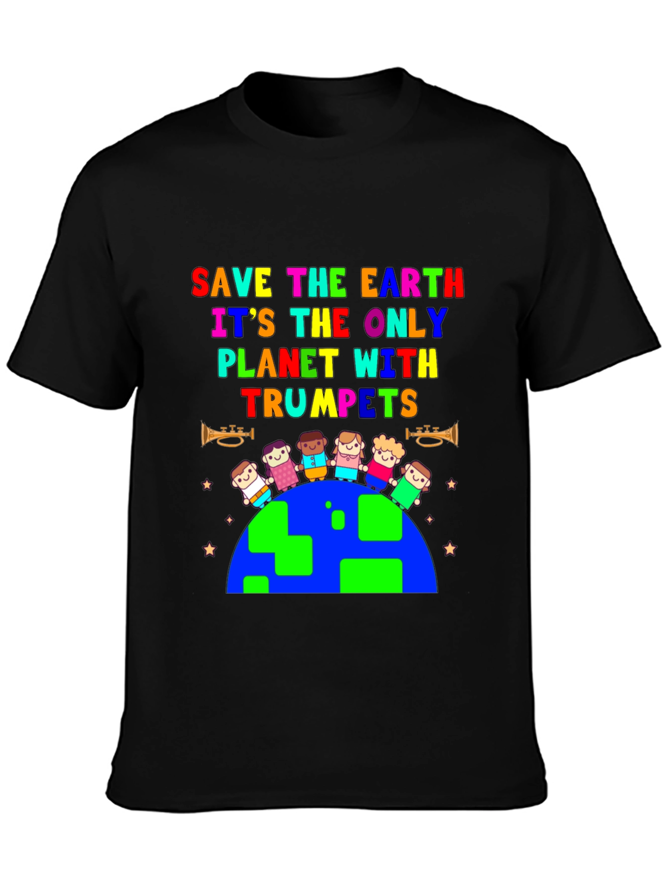 Save the Earth Trumpet Planet T-Shirt
