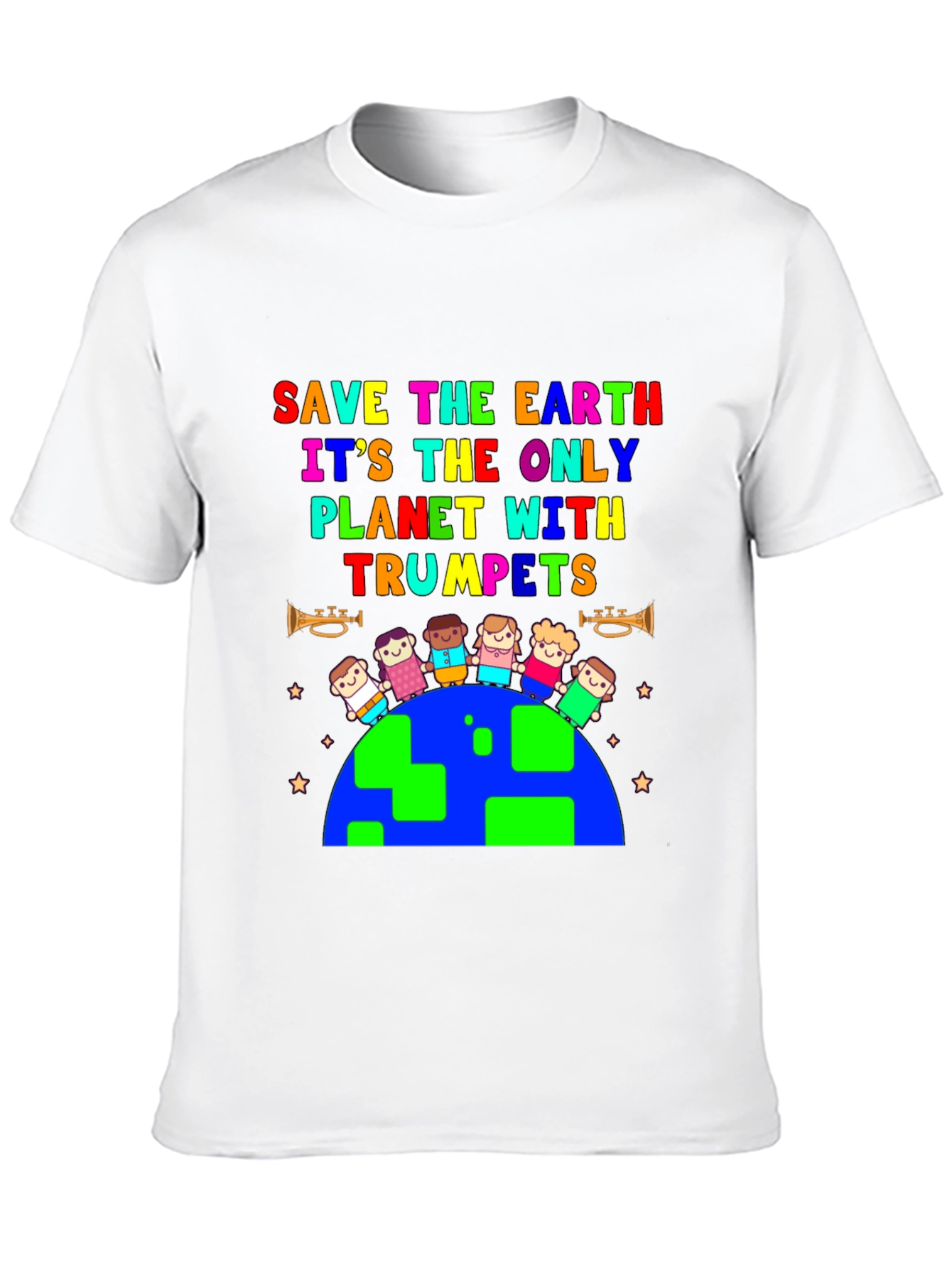 Save the Earth Trumpet Planet T-Shirt