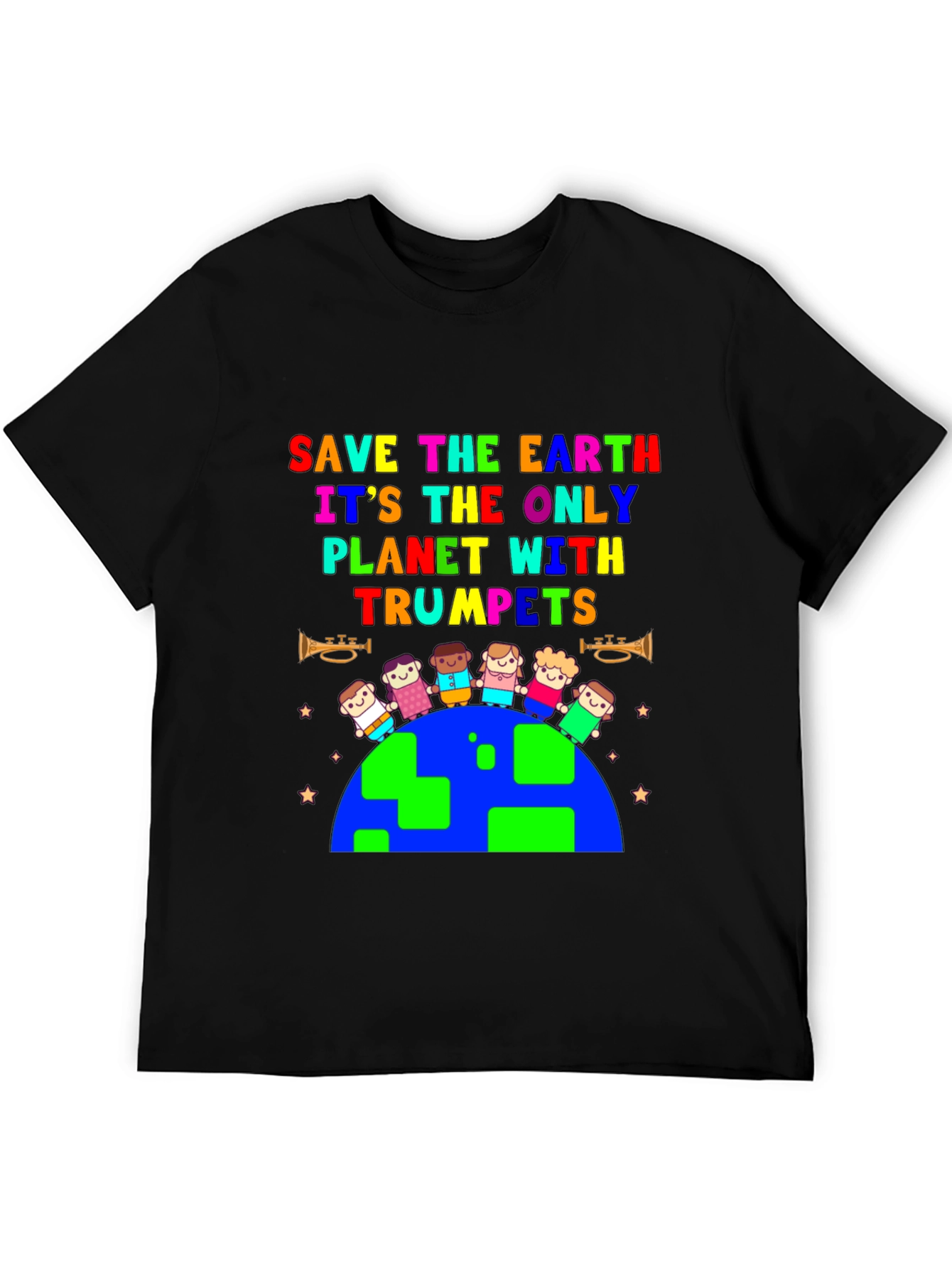 Save the Earth Trumpet Planet T-Shirt