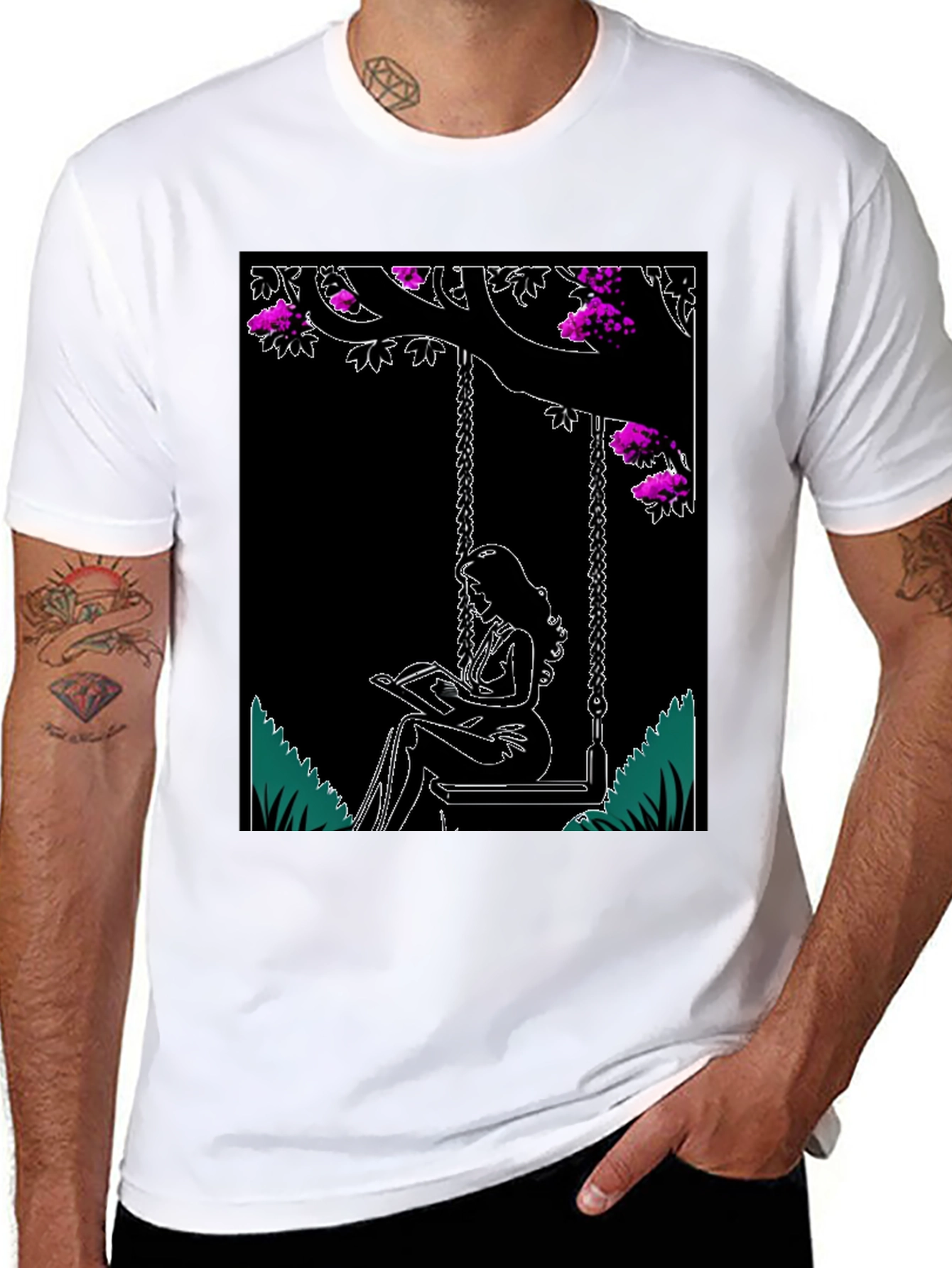 Whimsical Reader Black T-Shirt