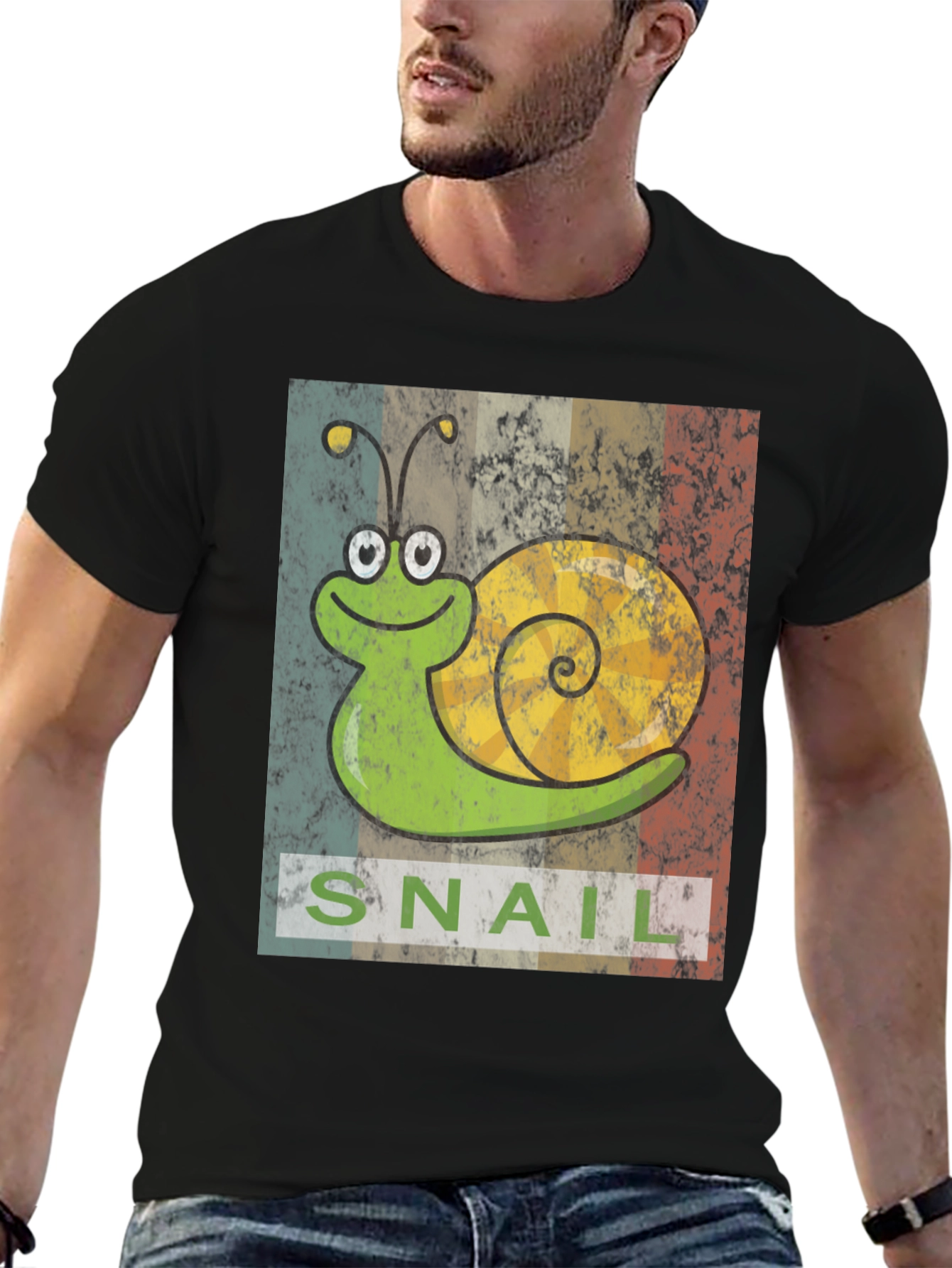 Retro Snail Graphic T-Shirt - Soft Cotton Blend