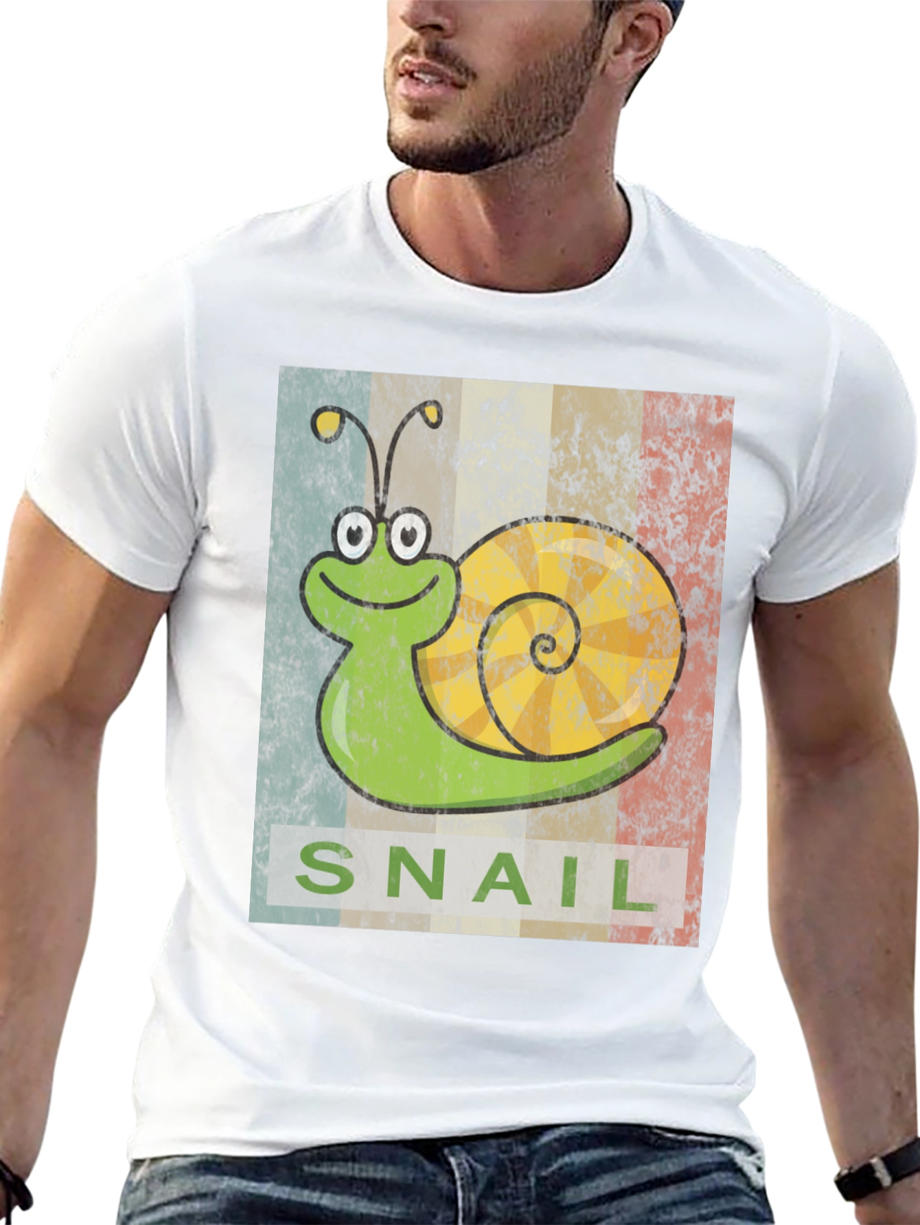 Retro Snail Graphic T-Shirt - Soft Cotton Blend