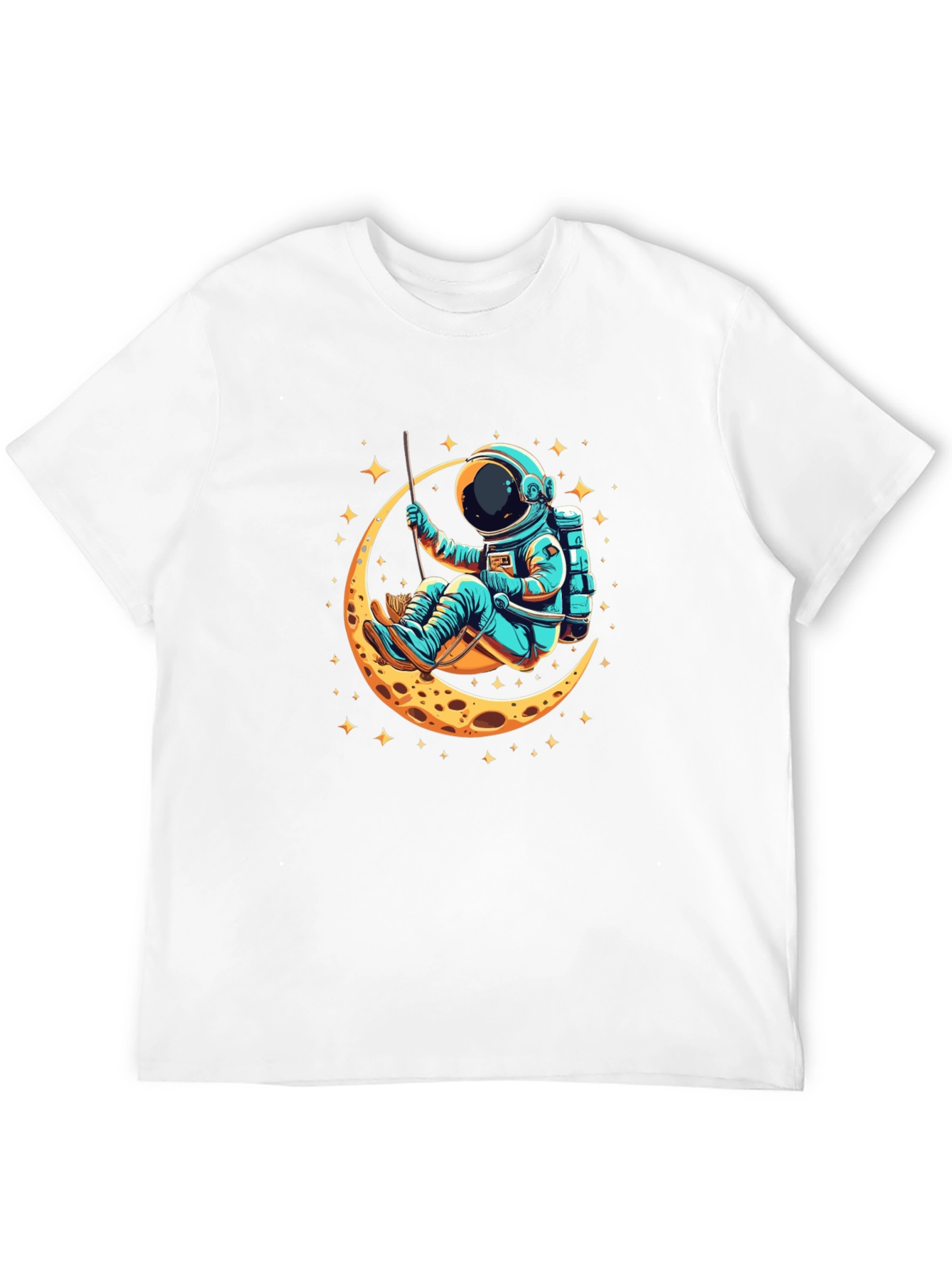 Astronaut on Moon Graphic T-Shirt - Black