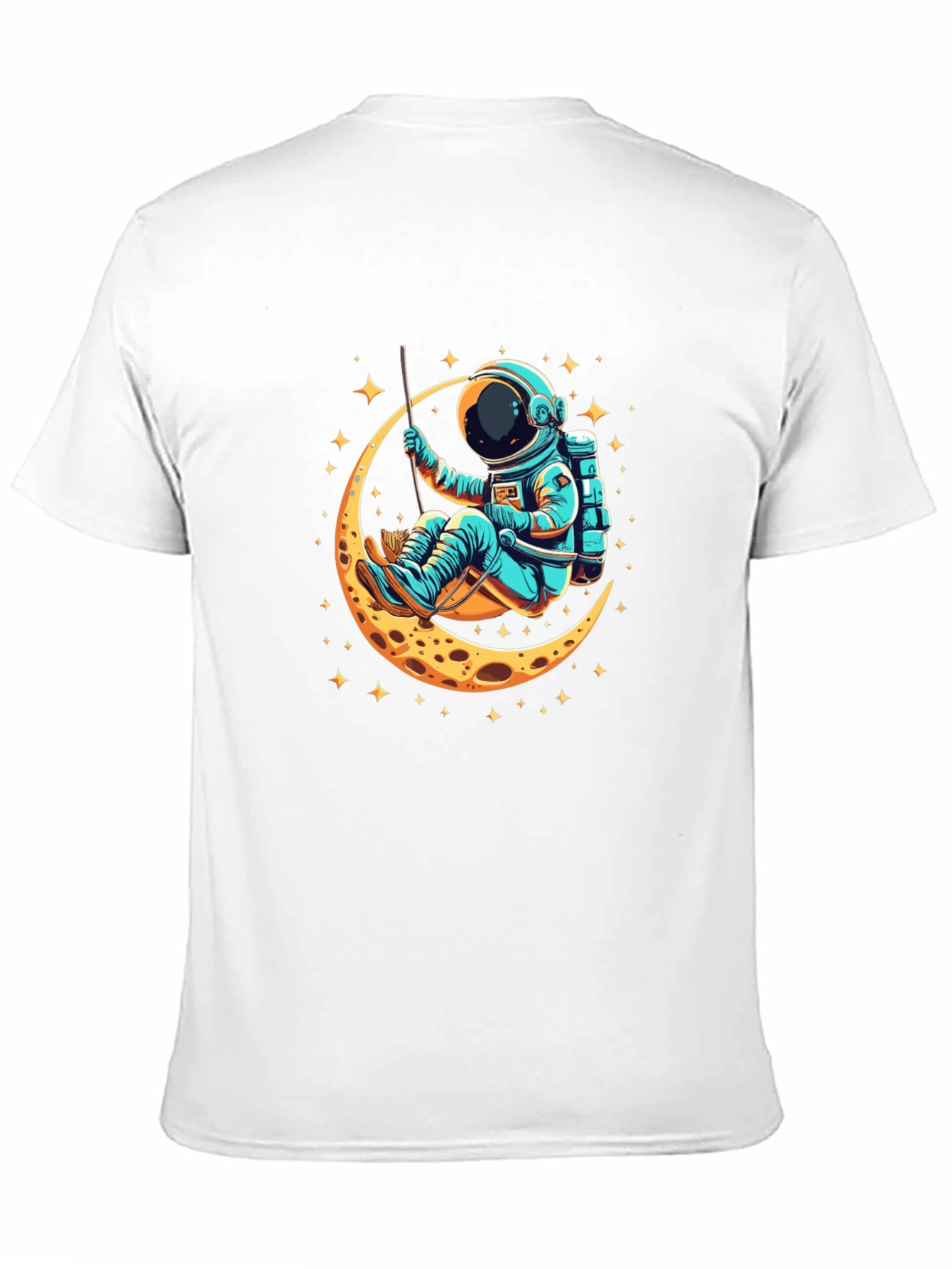 Astronaut on Moon Graphic T-Shirt - Black