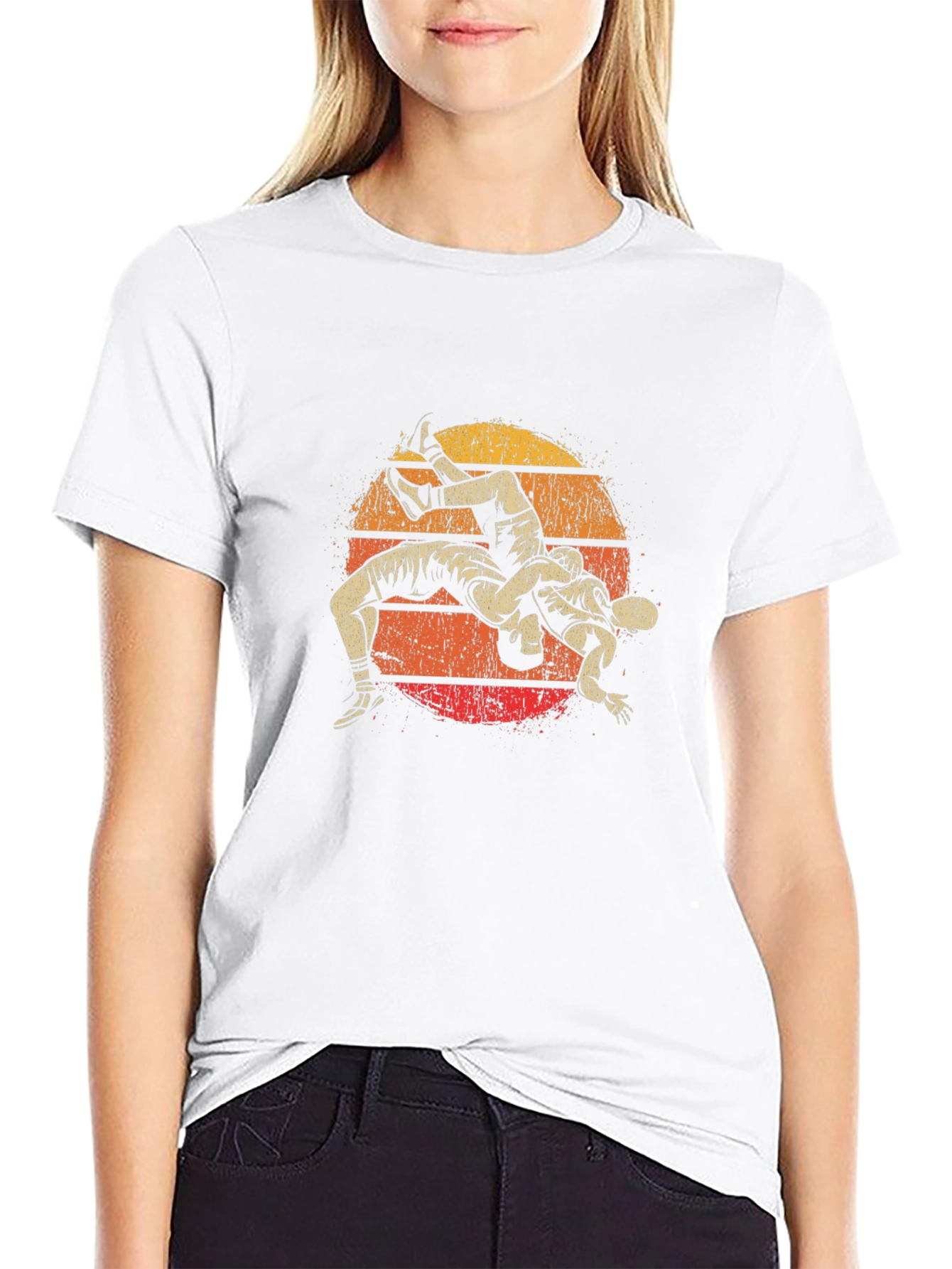 Wrestling Sunset Graphic T-Shirt