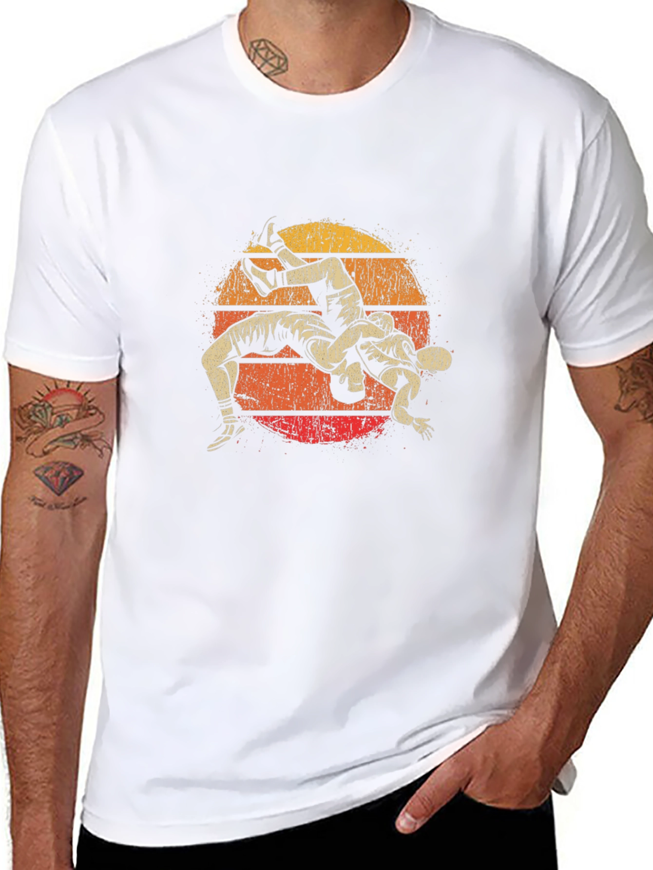 Wrestling Sunset Graphic T-Shirt