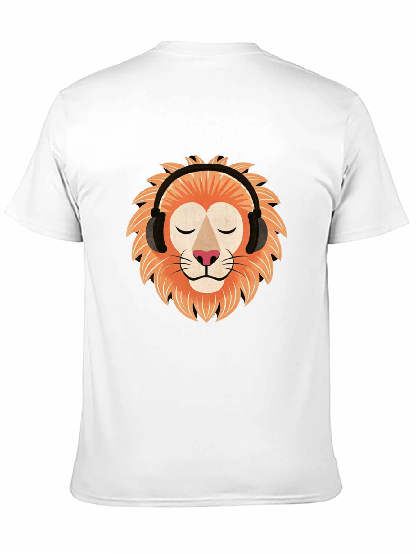 Lion Headphone Graphic Tee - Black Cotton