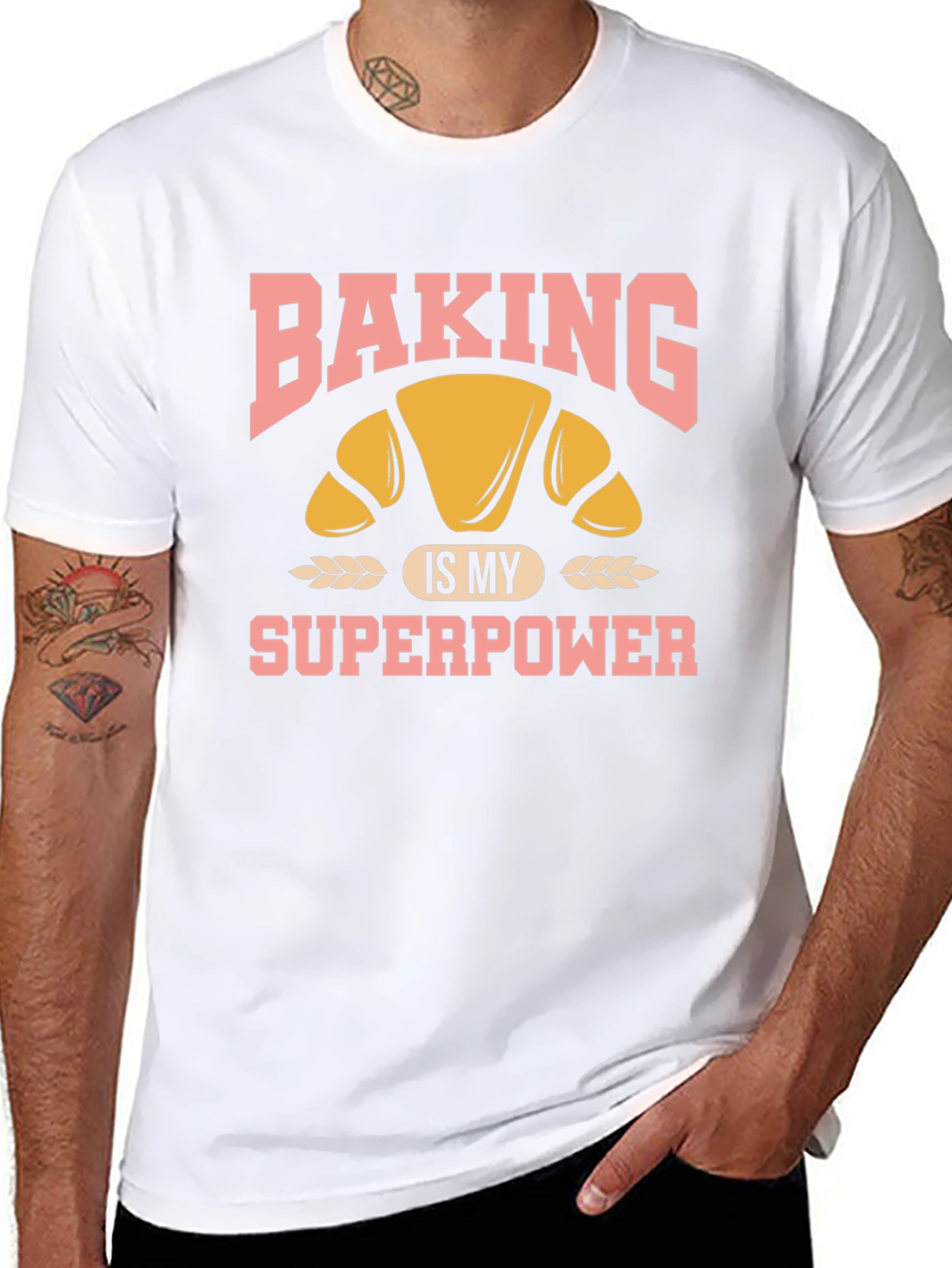 Baking is My Superpower T-Shirt - Croissant Design