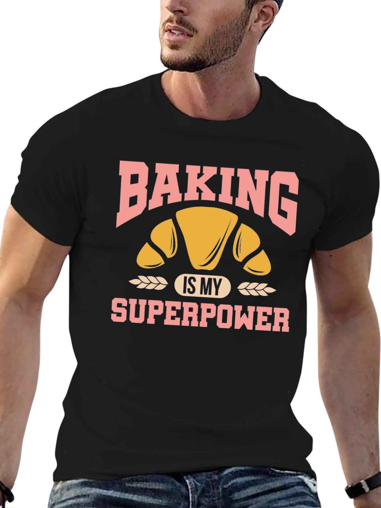 Baking is My Superpower T-Shirt - Croissant Design