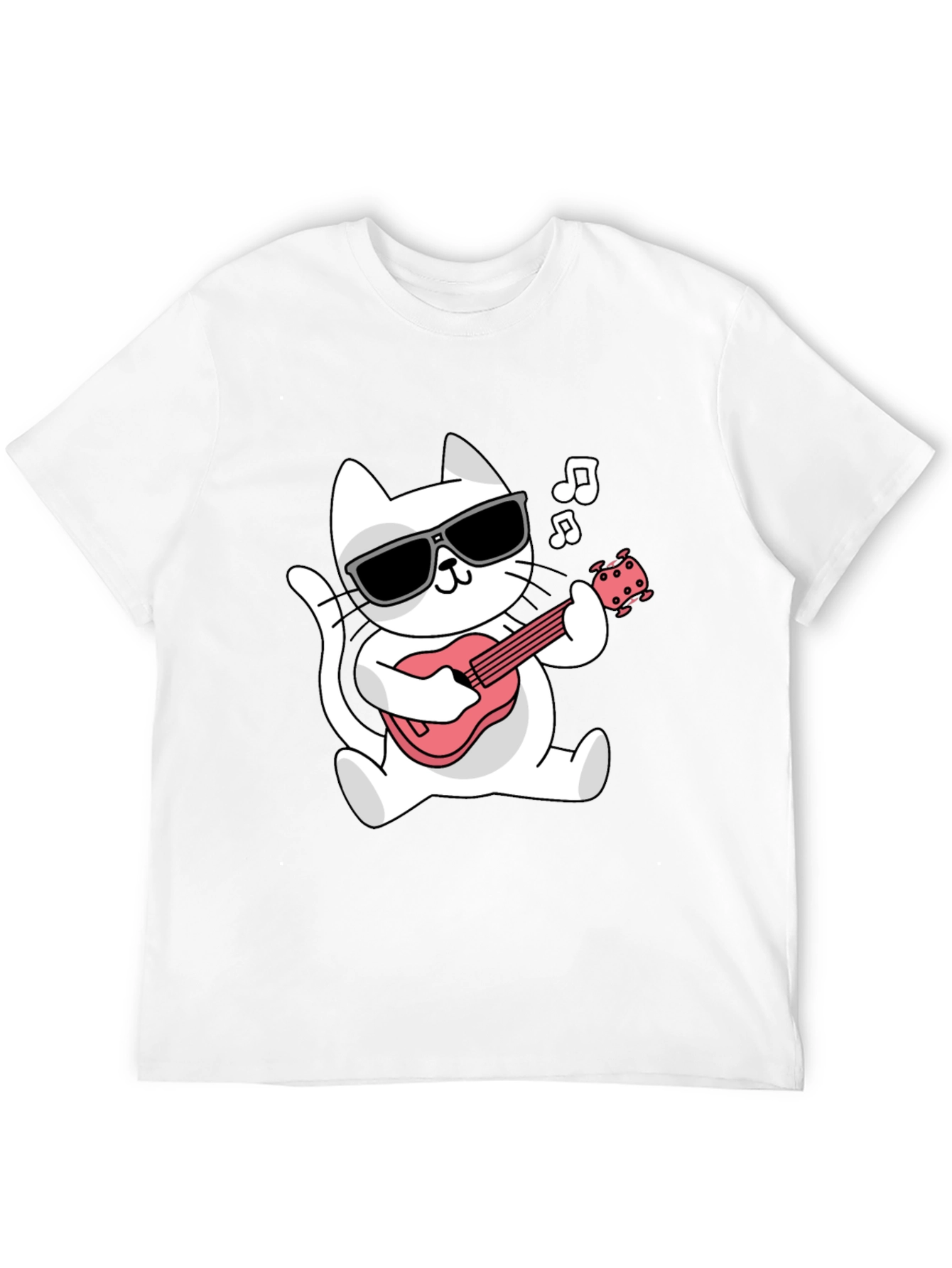 Cool Cat Guitar Player Graphic Tee