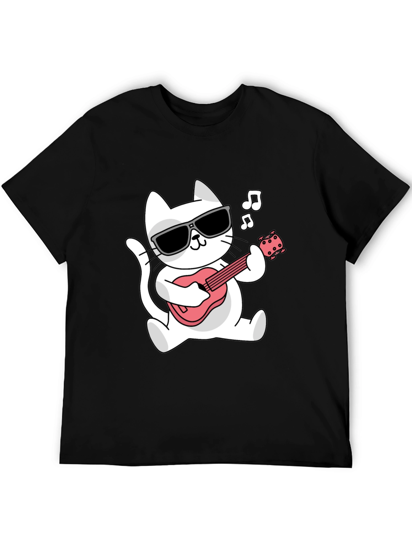 Cool Cat Guitar Player Graphic Tee