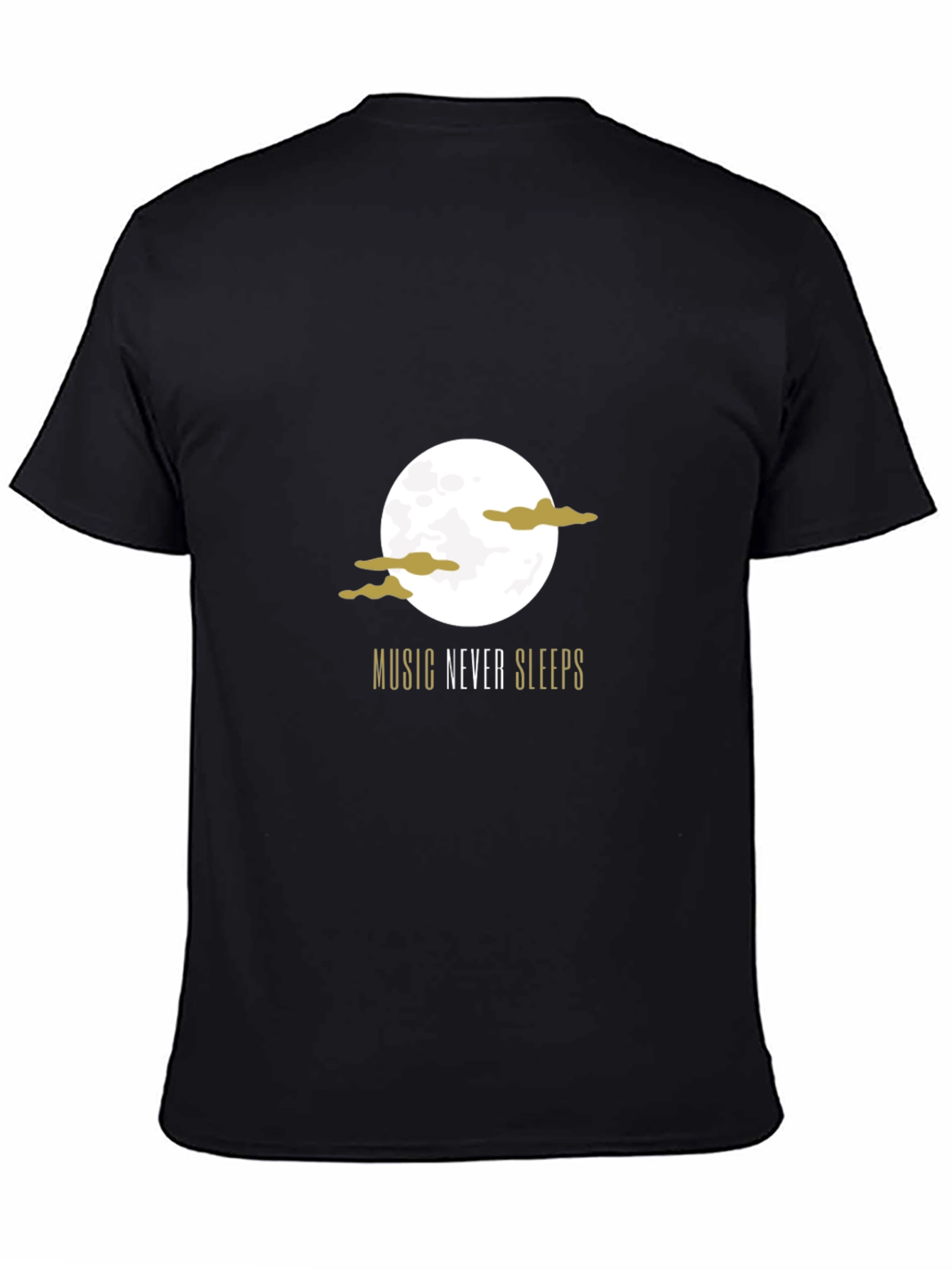 Music Never Sleeps Graphic Tee - Black Cotton T-Shirt