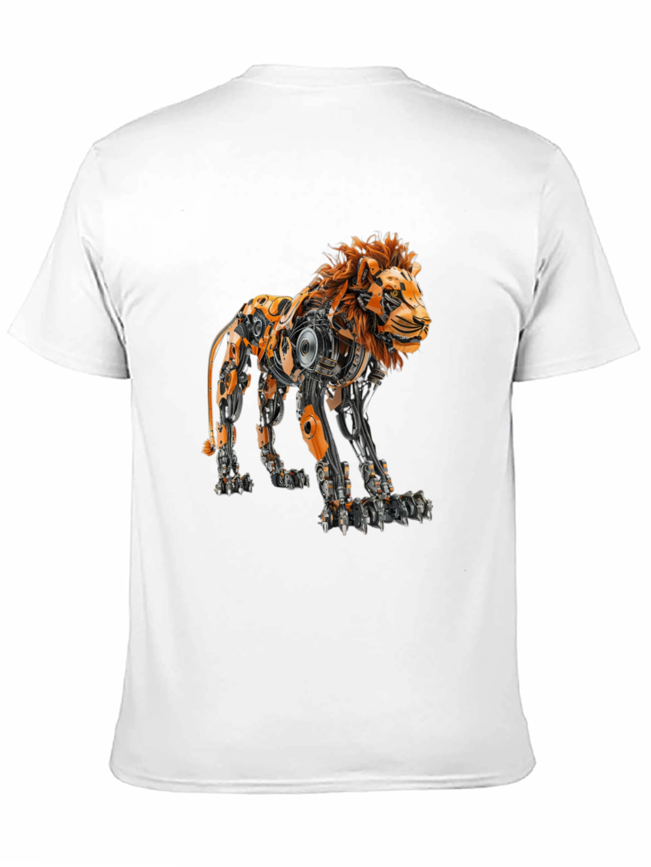 Robotic Lion Graphic Tee - Cool Mech Design