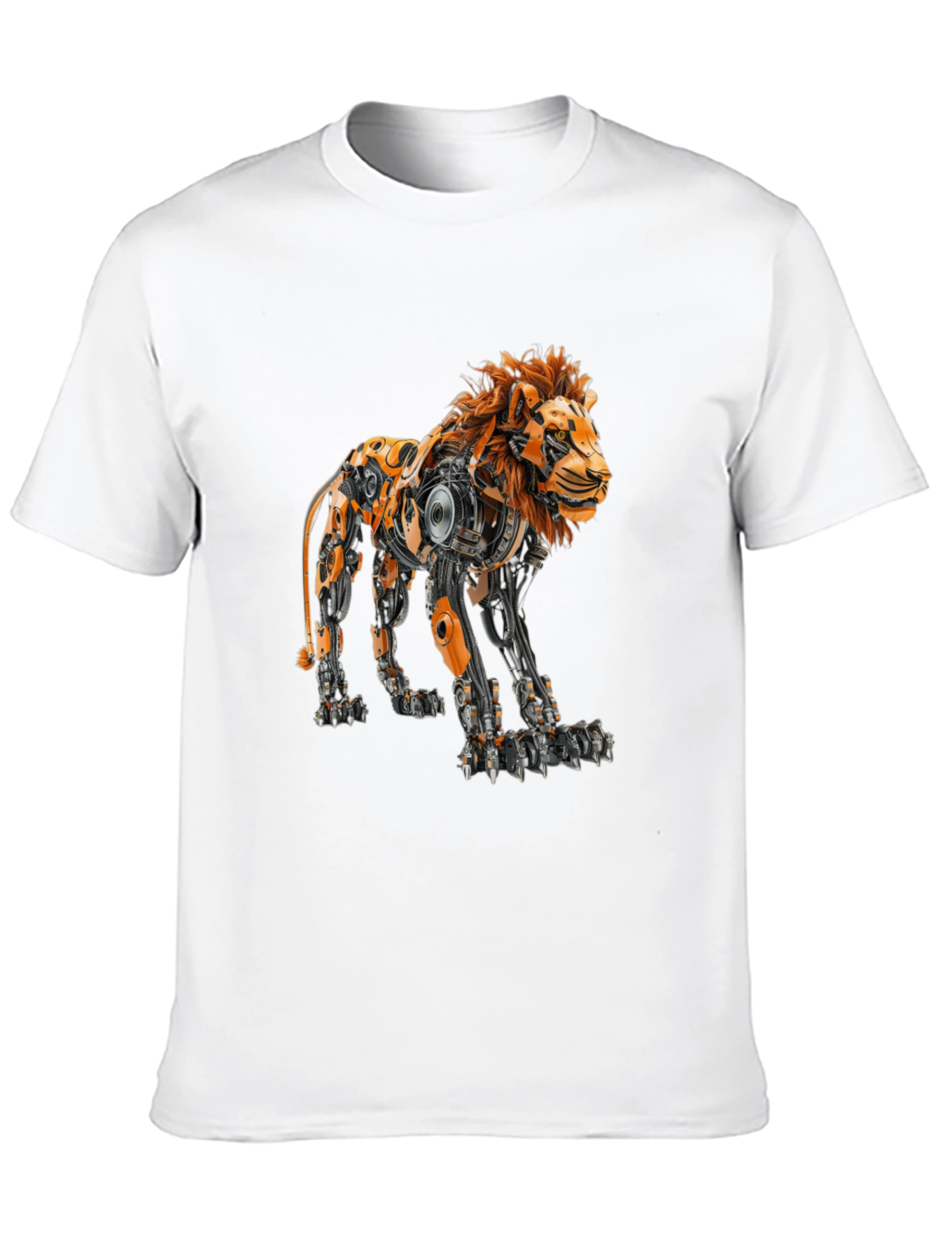 Robotic Lion Graphic Tee - Cool Mech Design