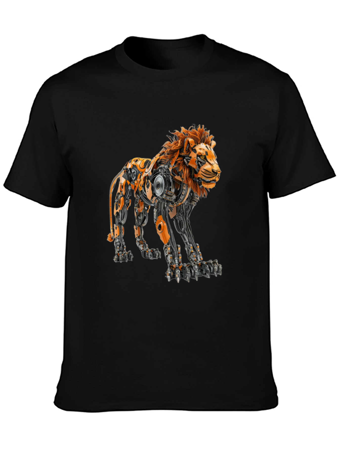 Robotic Lion Graphic Tee - Cool Mech Design