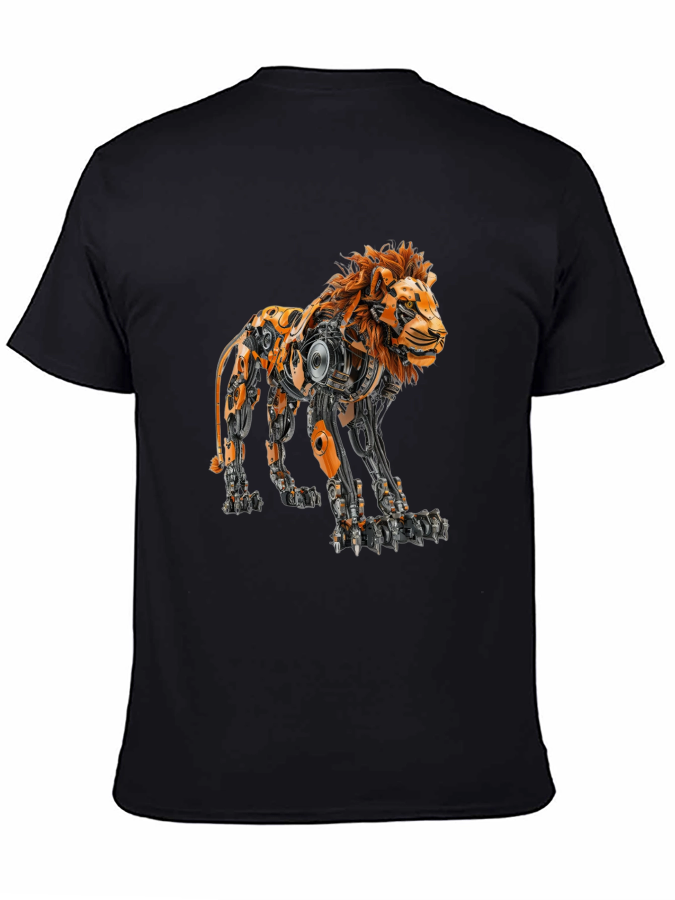 Robotic Lion Graphic Tee - Cool Mech Design