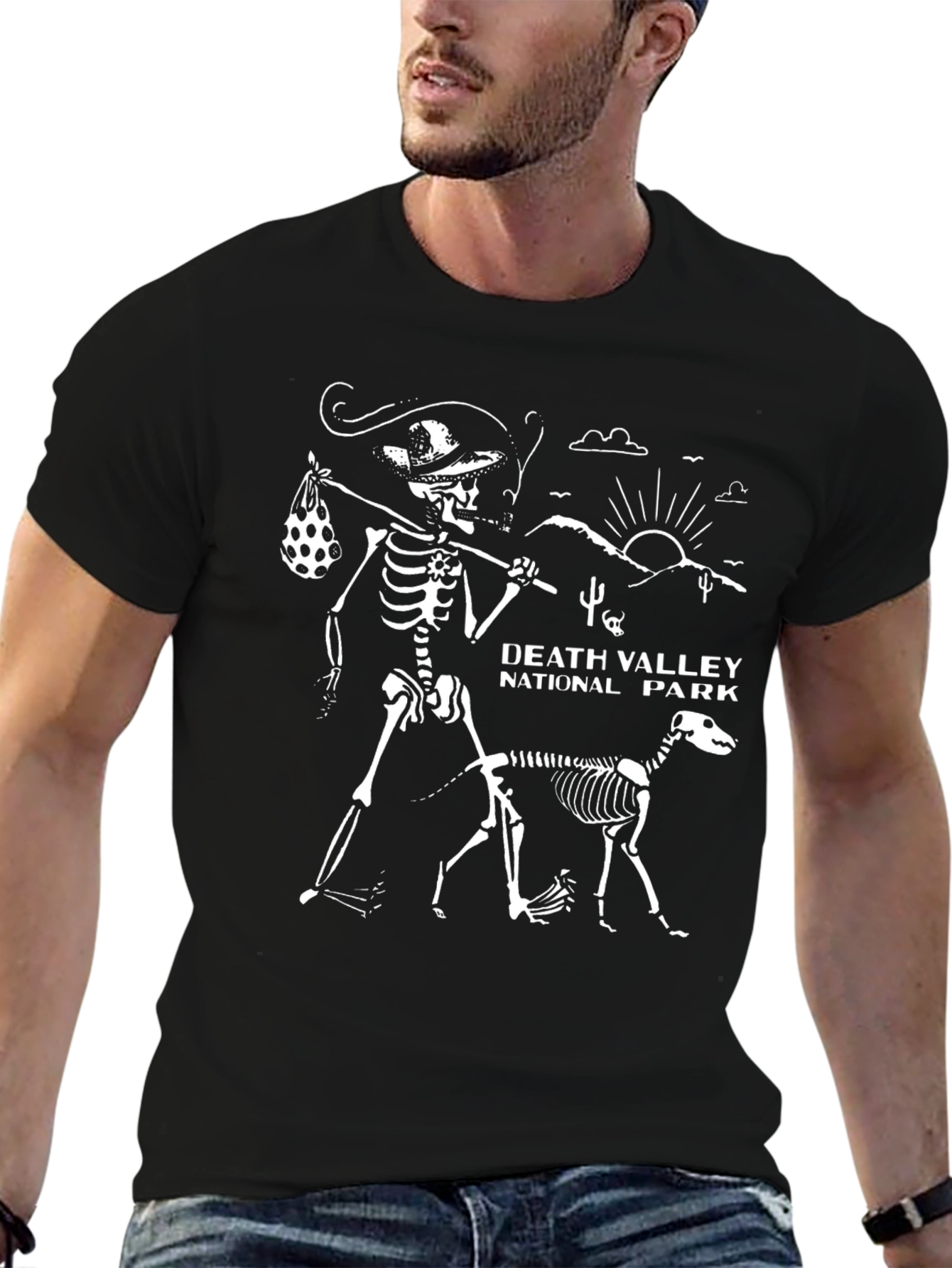 Death Valley National Park Skeleton Graphic T-Shirt