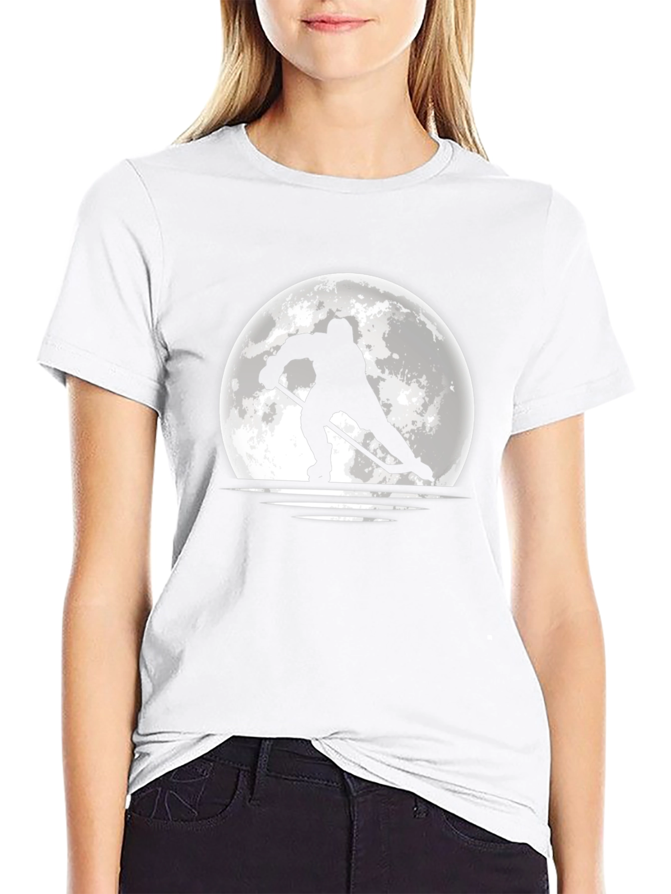 Hockey Moon T-Shirt - Black