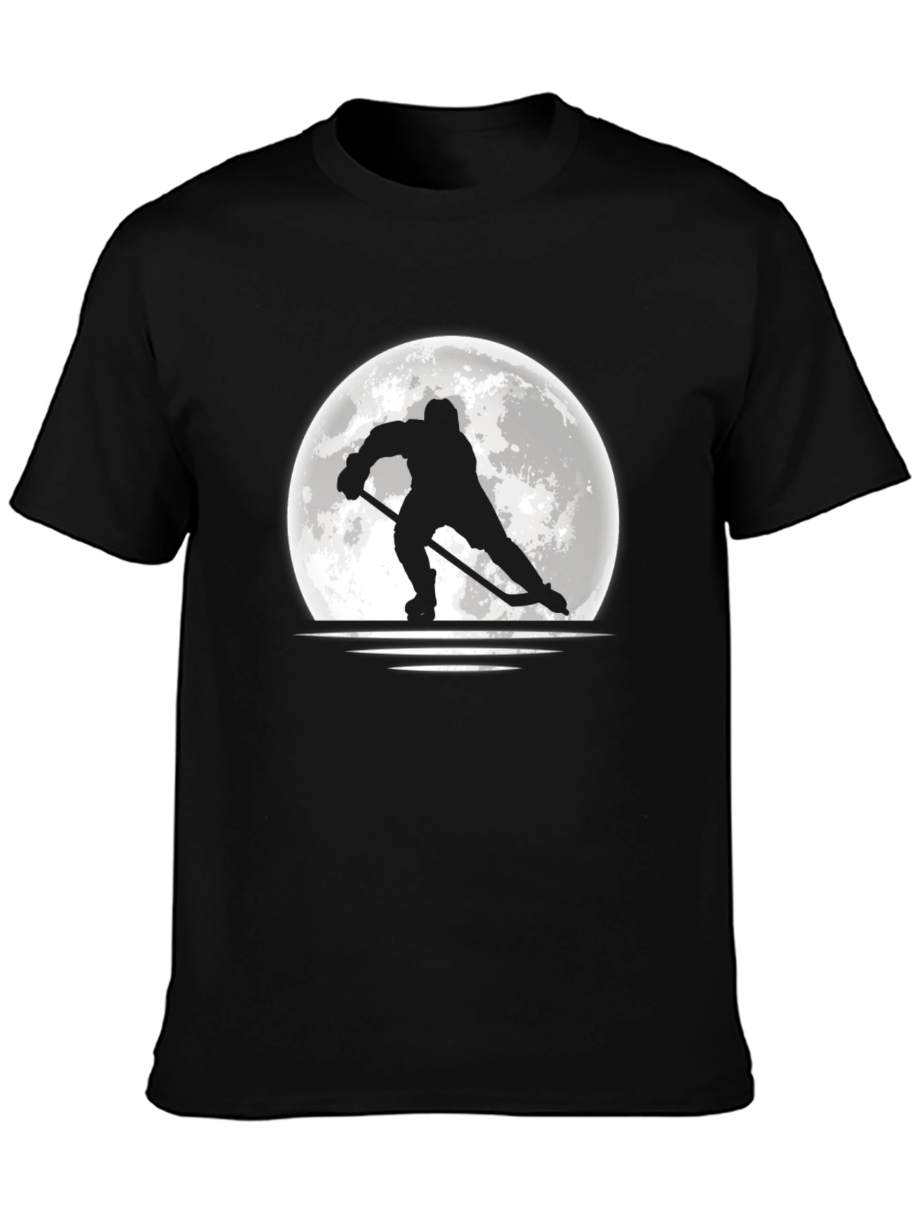Hockey Moon T-Shirt - Black