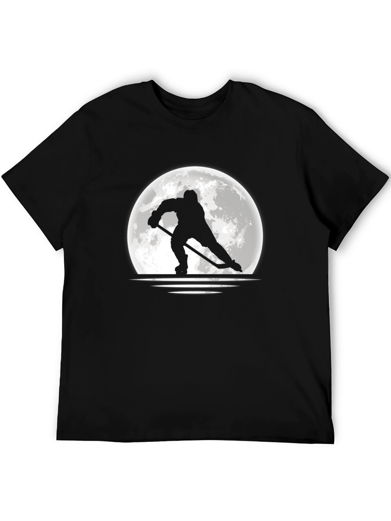 Hockey Moon T-Shirt - Black