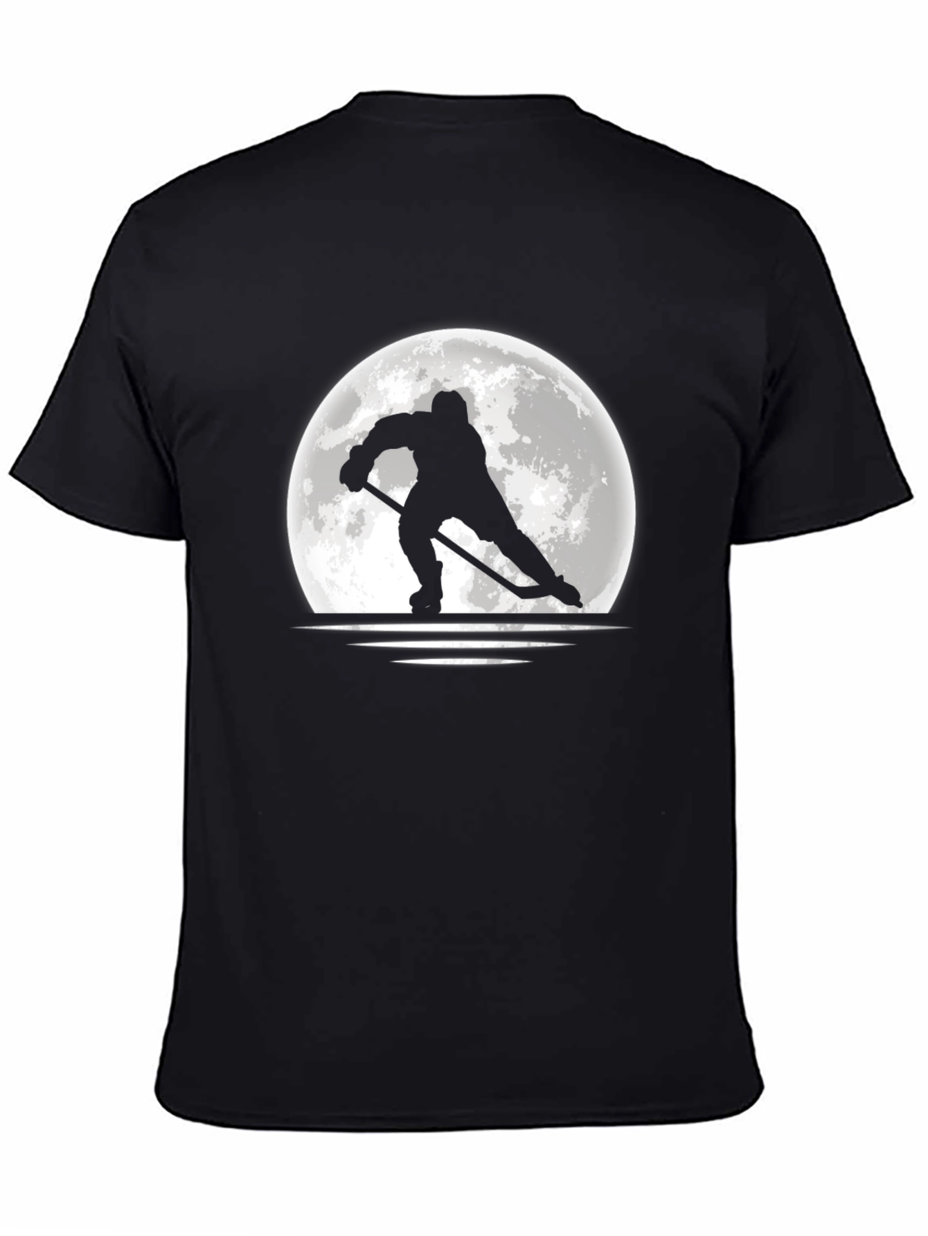 Hockey Moon T-Shirt - Black