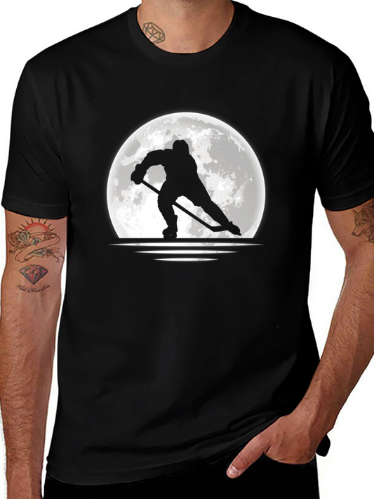 Hockey Moon T-Shirt - Black