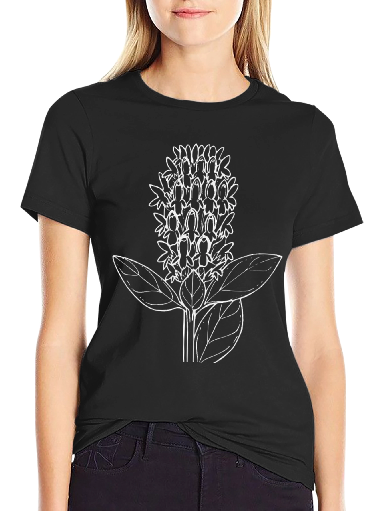 Botanical Graphic Tee - Stylish Black Shirt