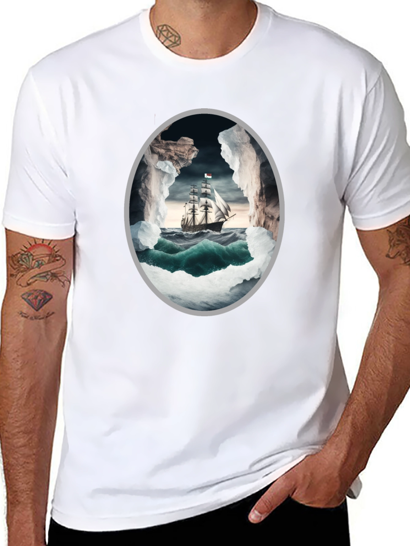 Nautical Adventure Graphic Tee - Sailboat Design