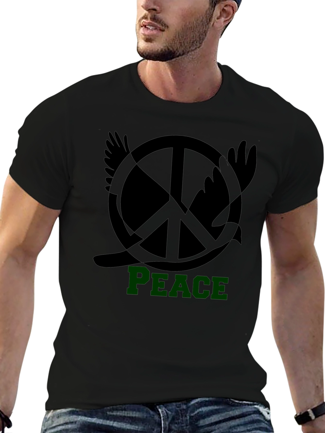 Peace Dove Graphic T-Shirt - Black
