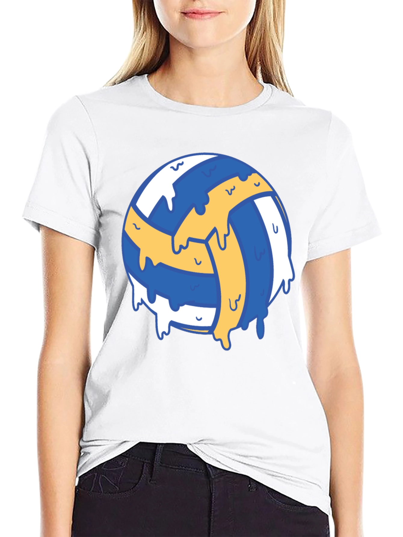 Volleyball Drip Graphic Tee - Cool Sports Shirt