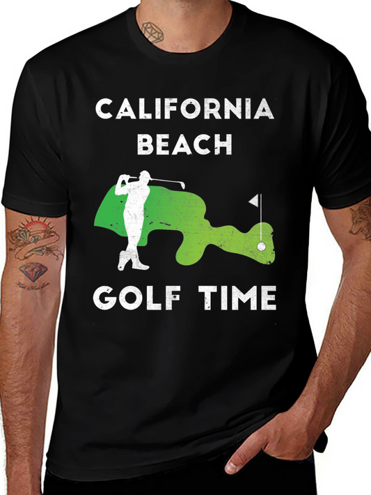 California Beach Golf Time Graphic Tee