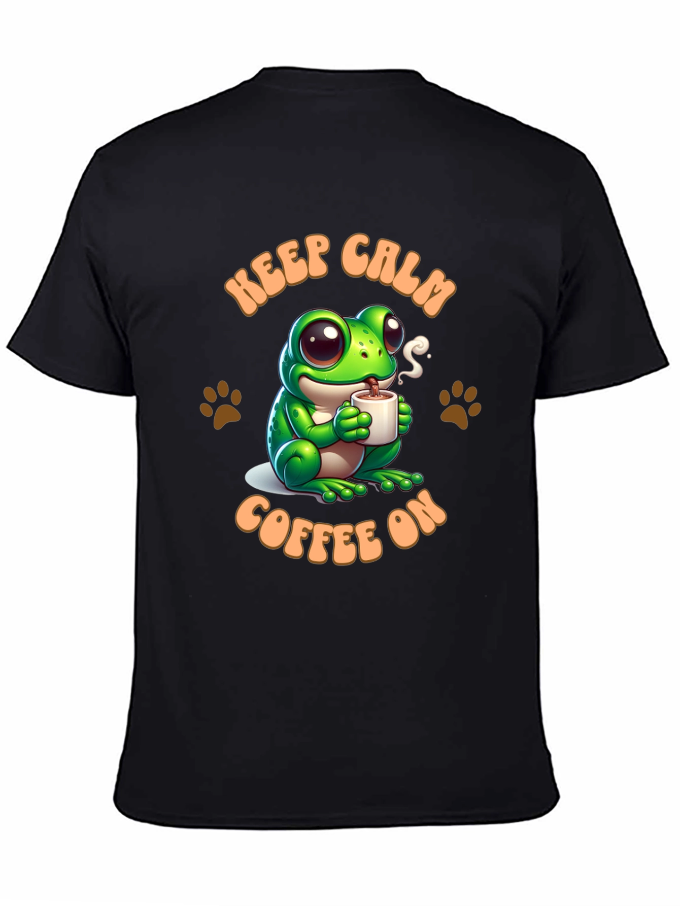 Keep Calm Coffee On Black T-Shirt