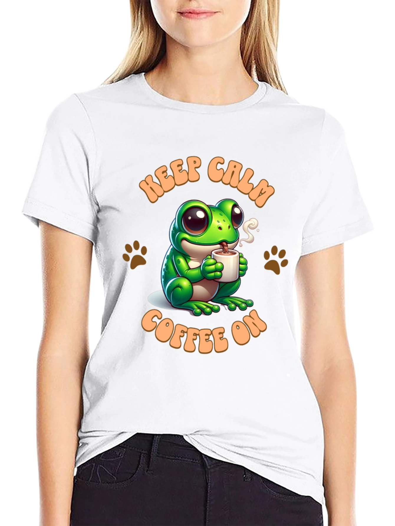 Keep Calm Coffee On Black T-Shirt