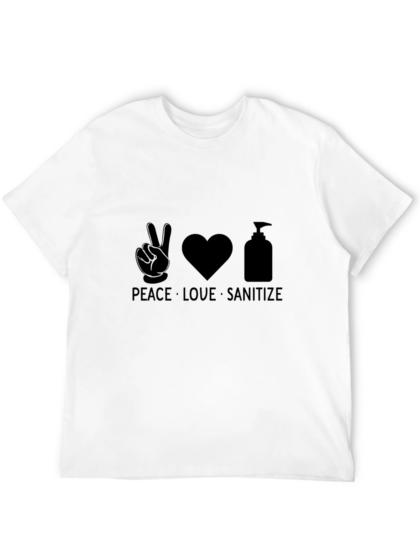 Peace Love Sanitize Black T-Shirt