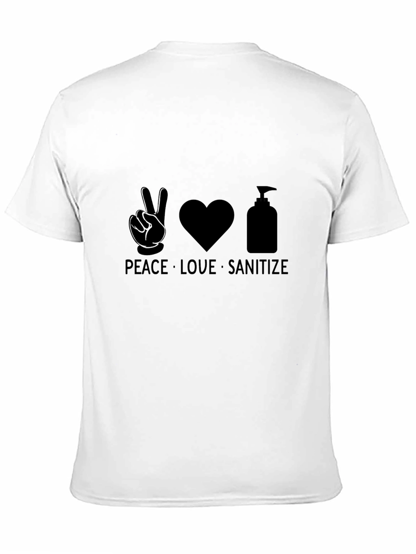 Peace Love Sanitize Black T-Shirt
