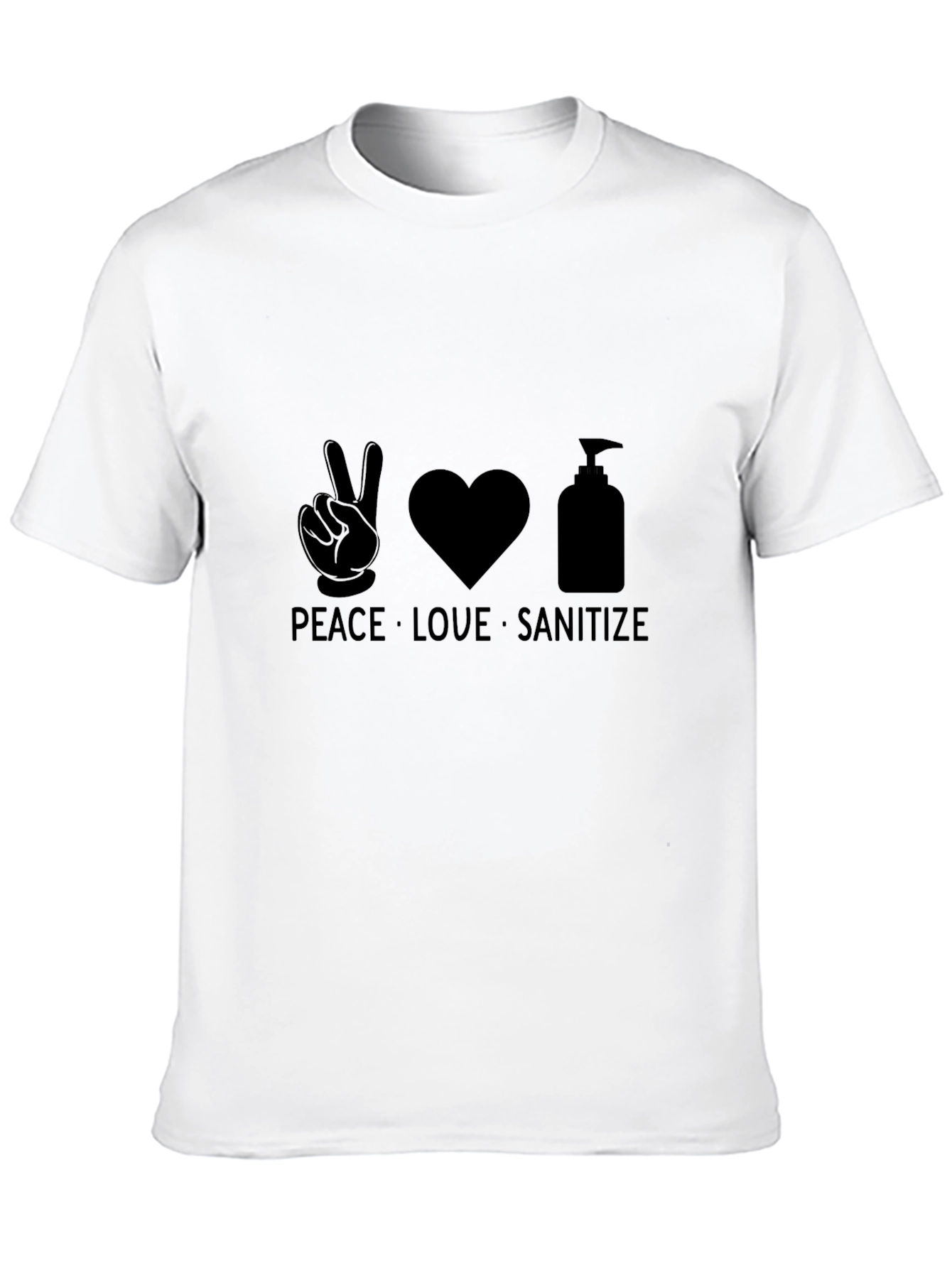 Peace Love Sanitize Black T-Shirt