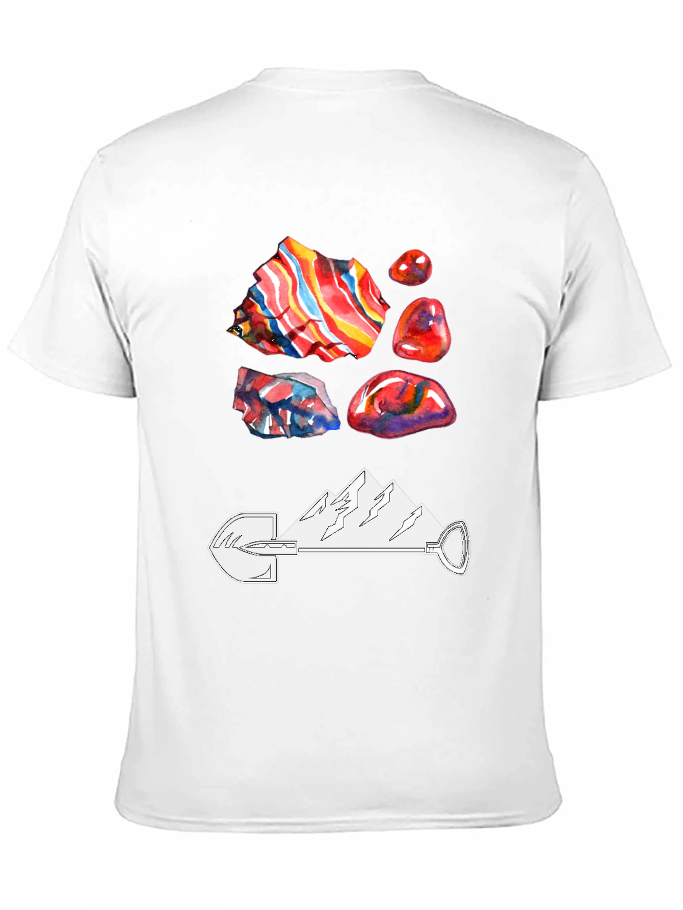 Geology T-Shirt - Rocks Shovel and Mountain Design